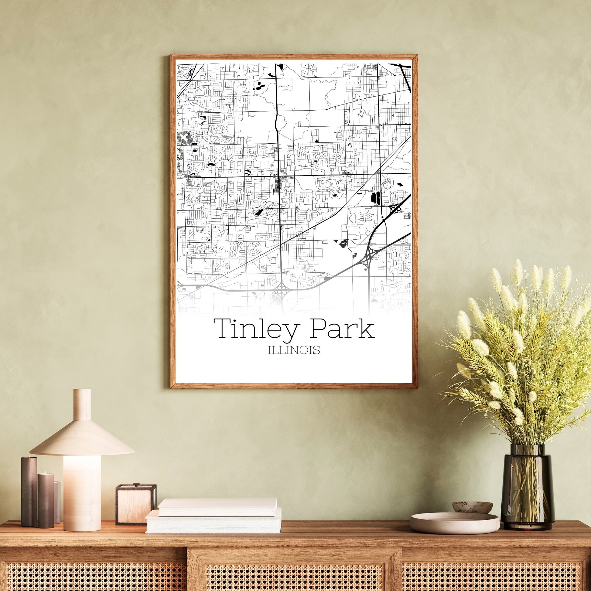 Tinley Park Illinois City Map Poster - GroovyGrove