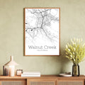 Walnut Creek California City Map Poster - GroovyGrove