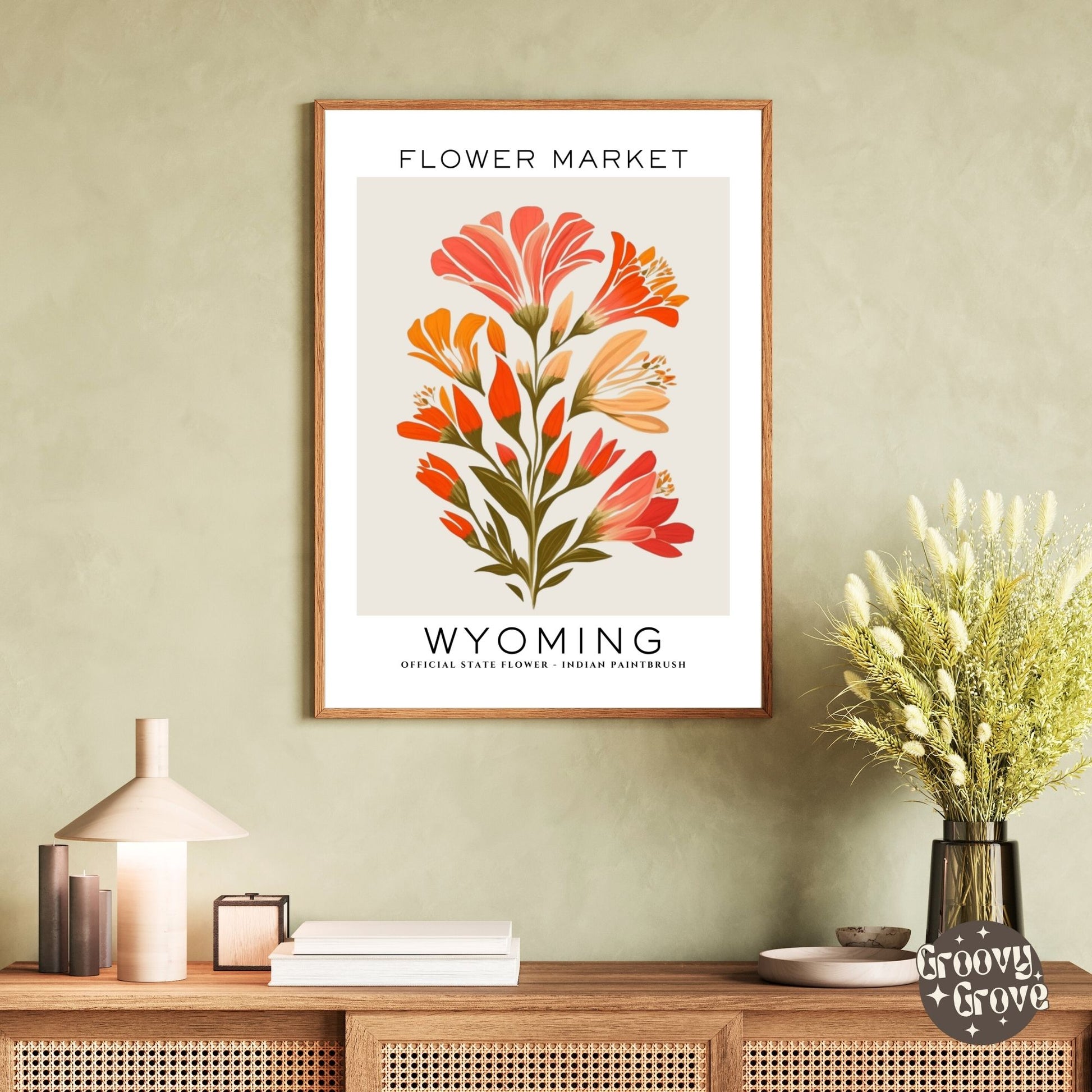 Wyoming Flower Market Poster - GroovyGrove