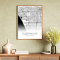 Inglewood California City Map Poster - GroovyGrove