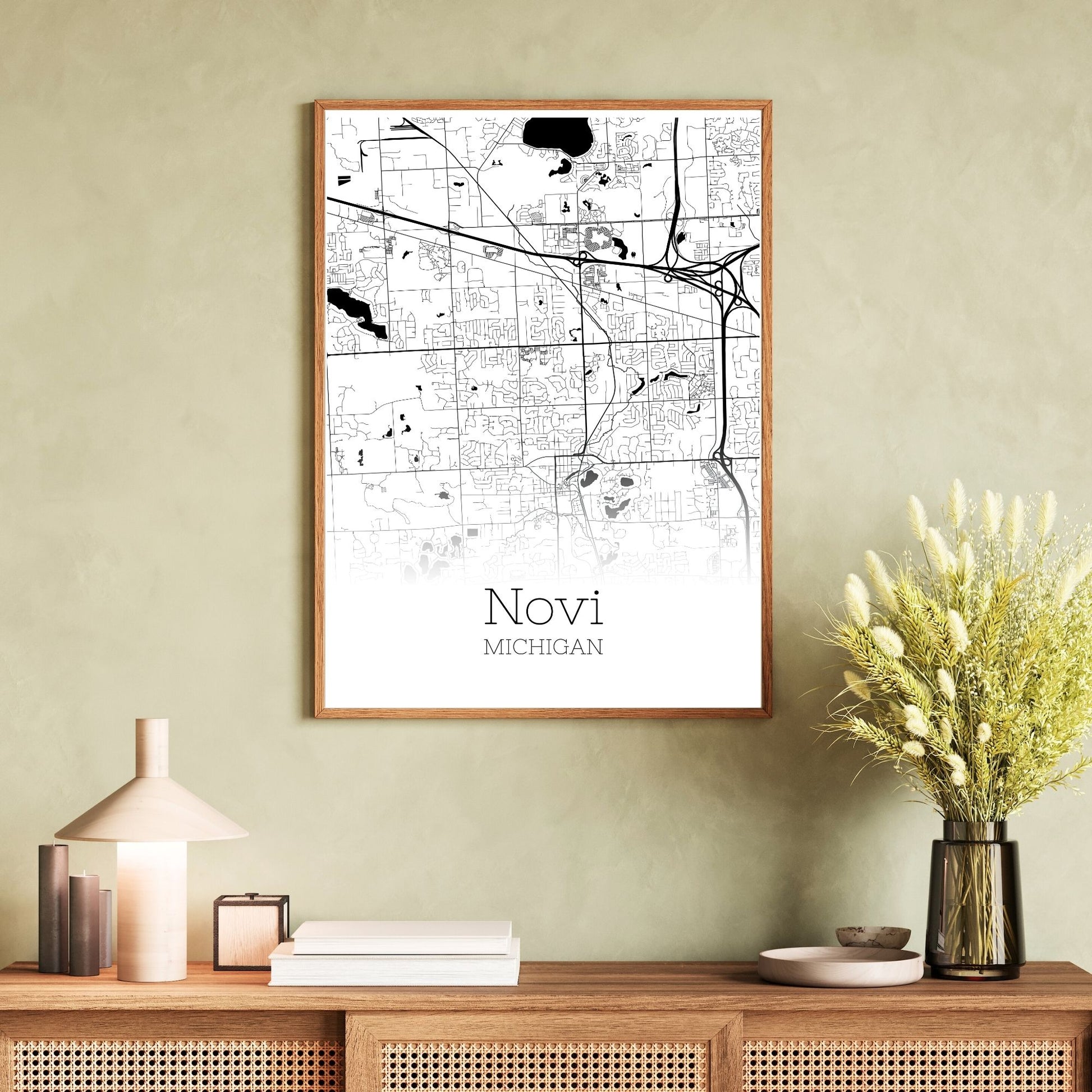 Novi Michigan City Map Poster - GroovyGrove