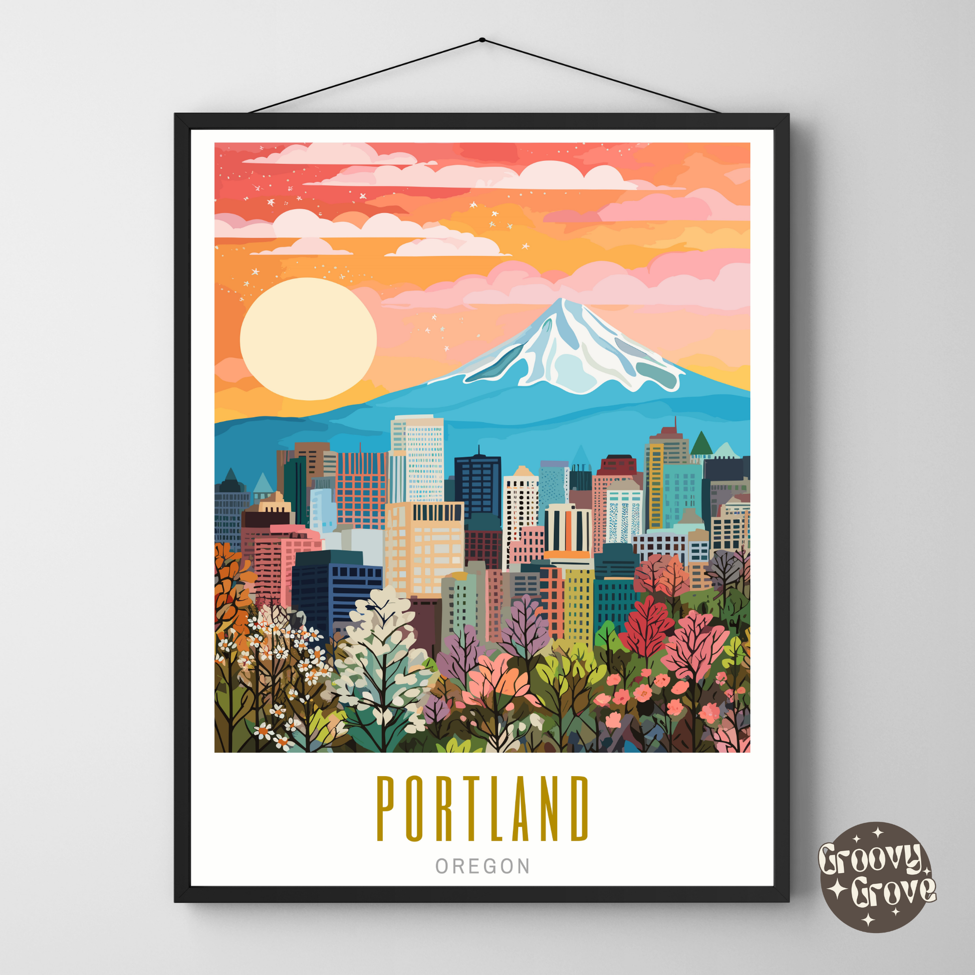 Portland Oregon Poster - GroovyGrove