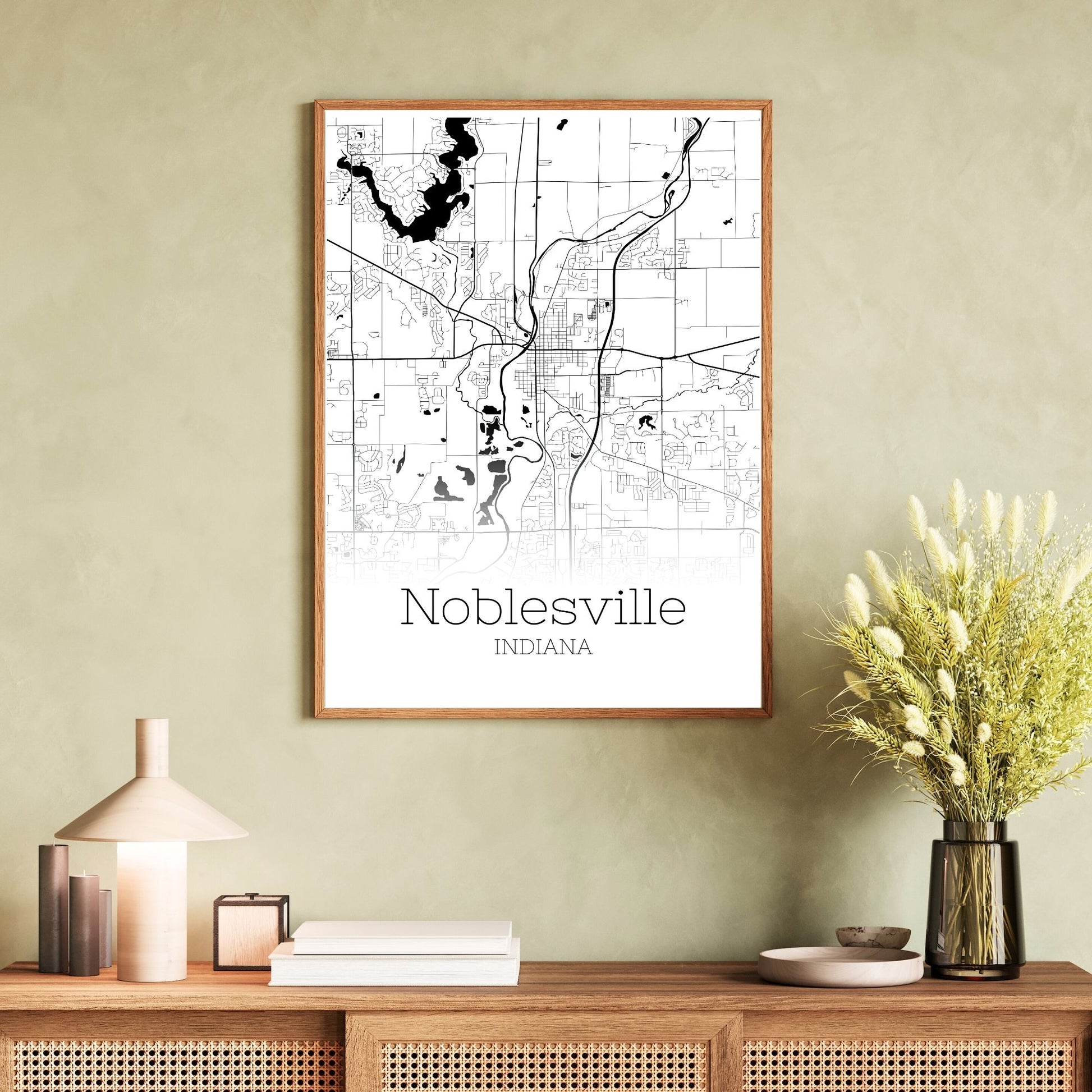 Noblesville Indiana City Map Poster - GroovyGrove