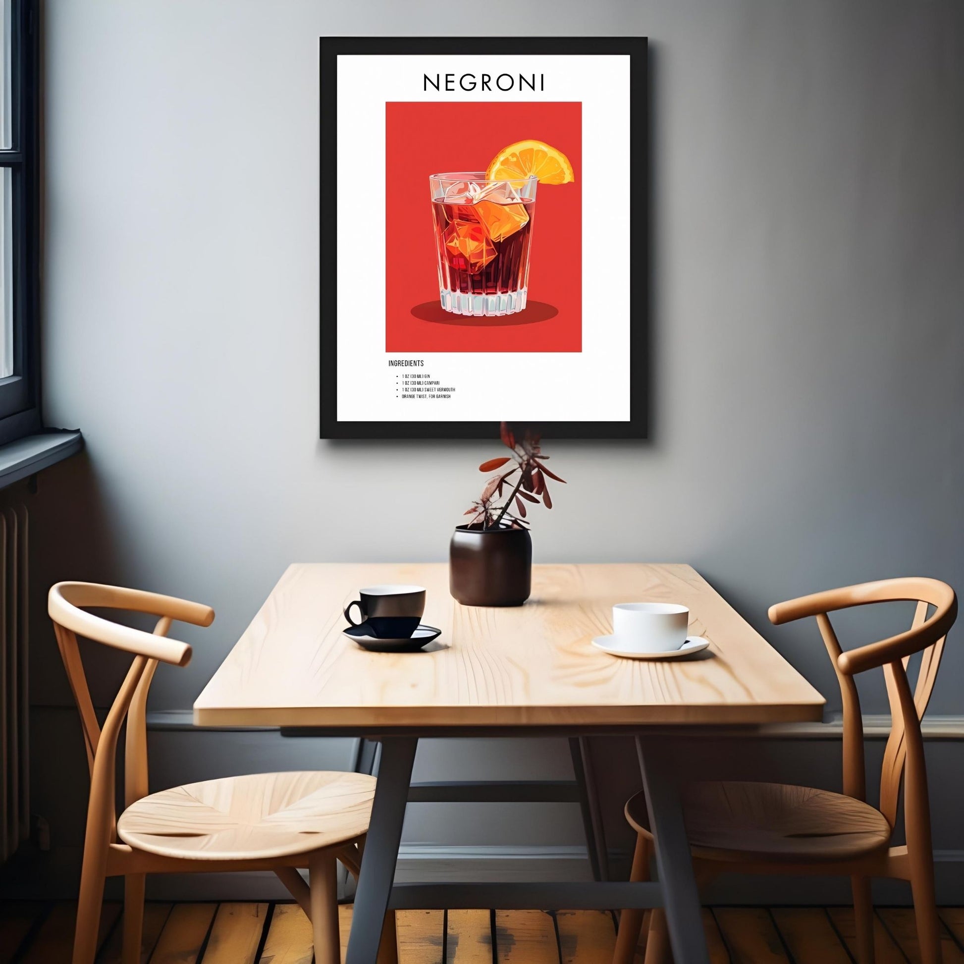 Negroni Retro Cocktail Poster - GroovyGrove