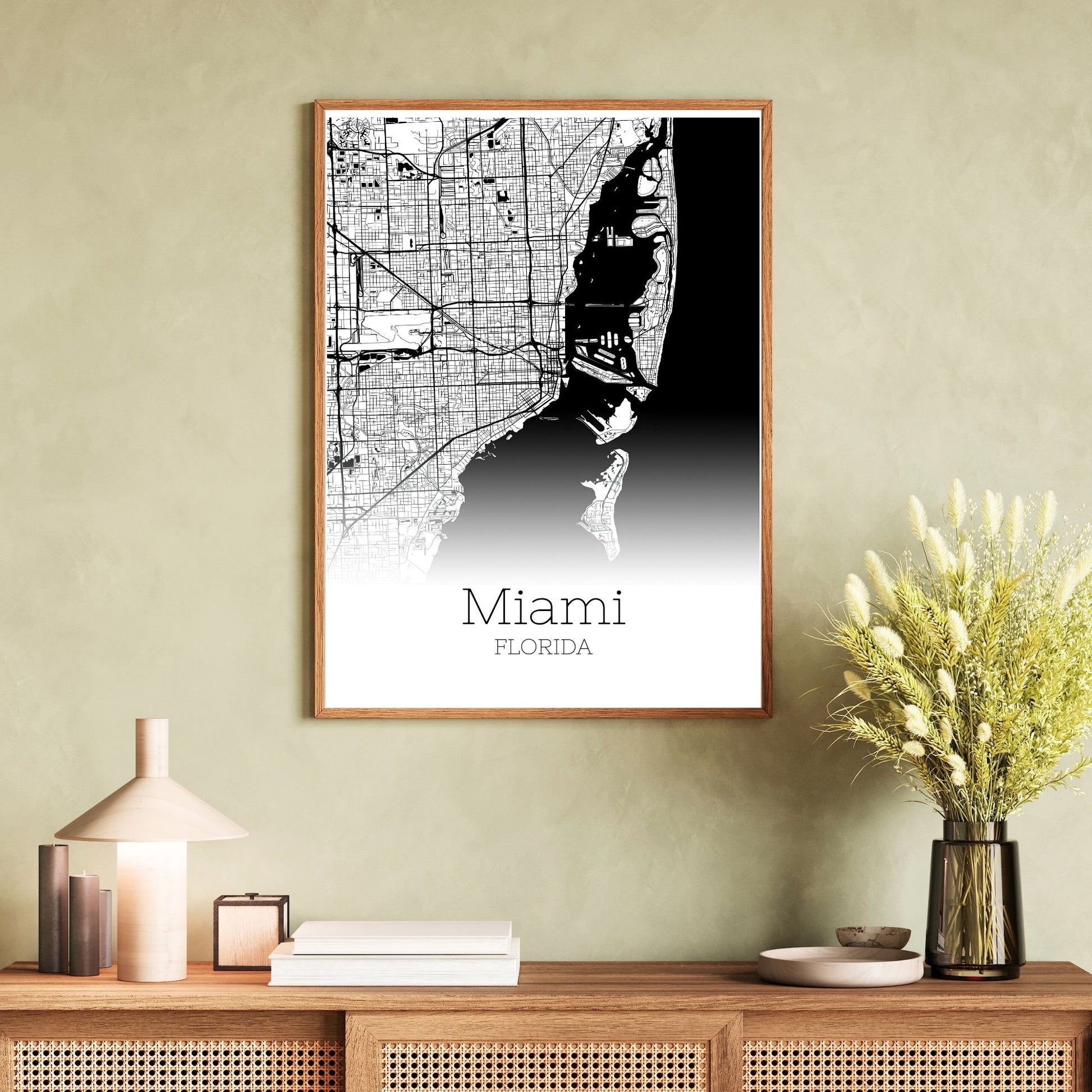 Miami Florida City Map Poster - GroovyGrove