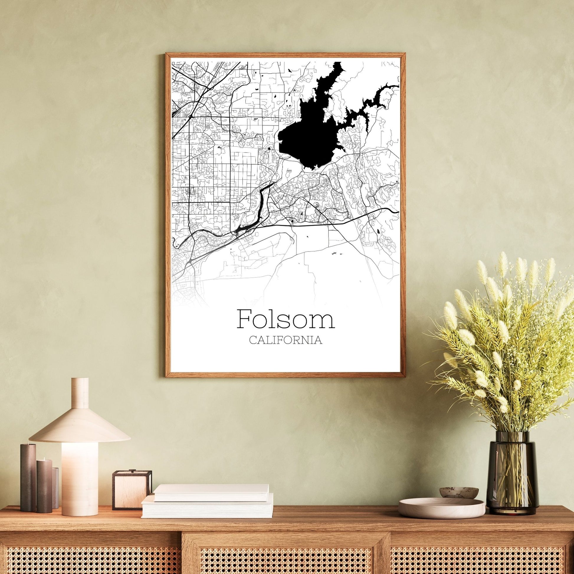 Folsom California City Map Poster - GroovyGrove