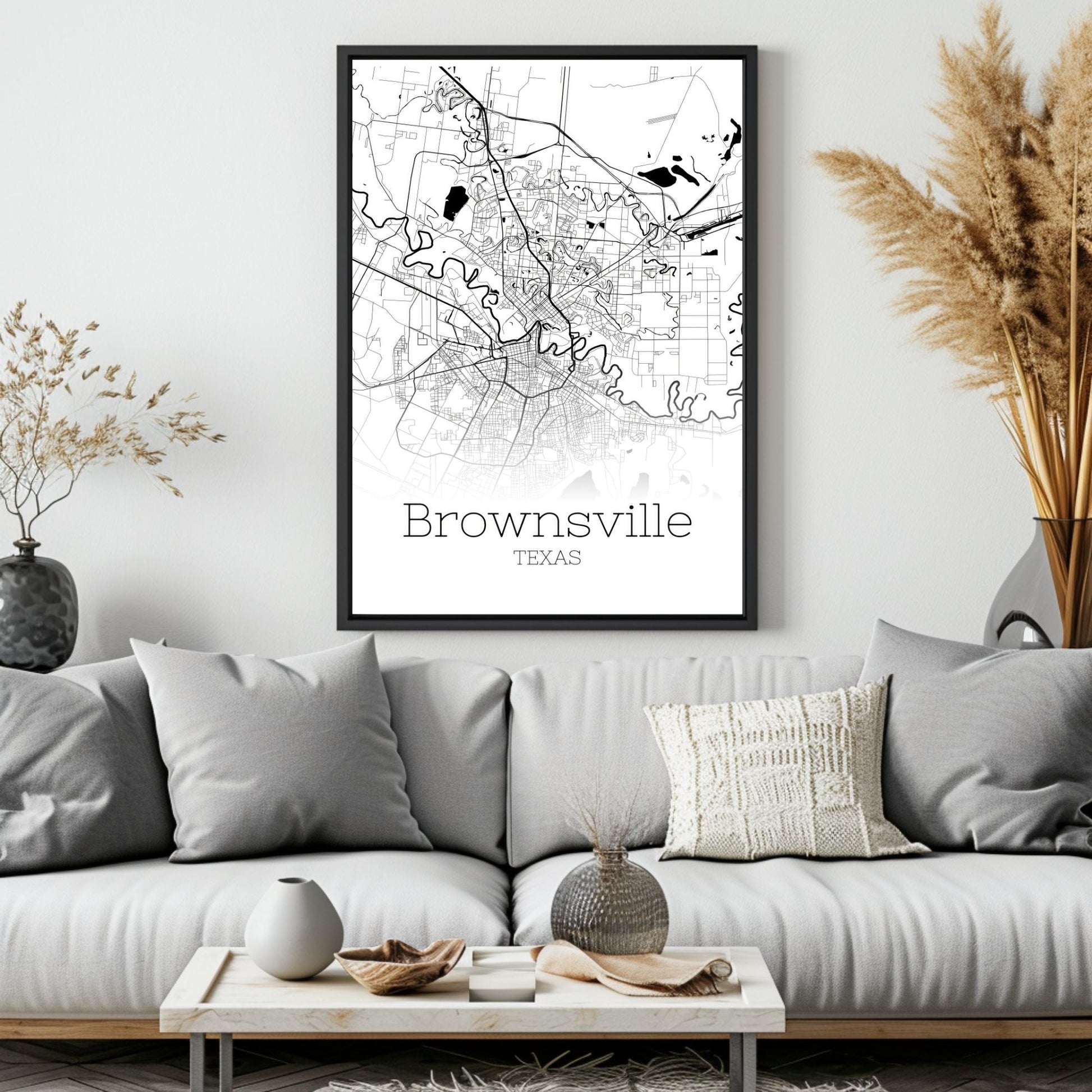 Brownsville Texas City Map Poster - GroovyGrove