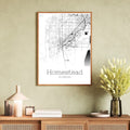 Homestead Florida City Map Poster - GroovyGrove