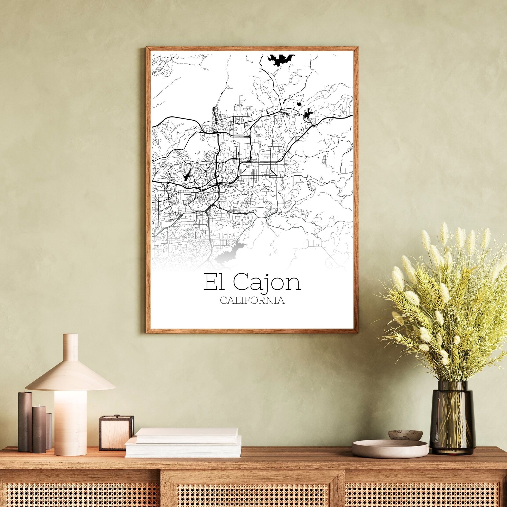 El Cajon California City Map Poster - GroovyGrove