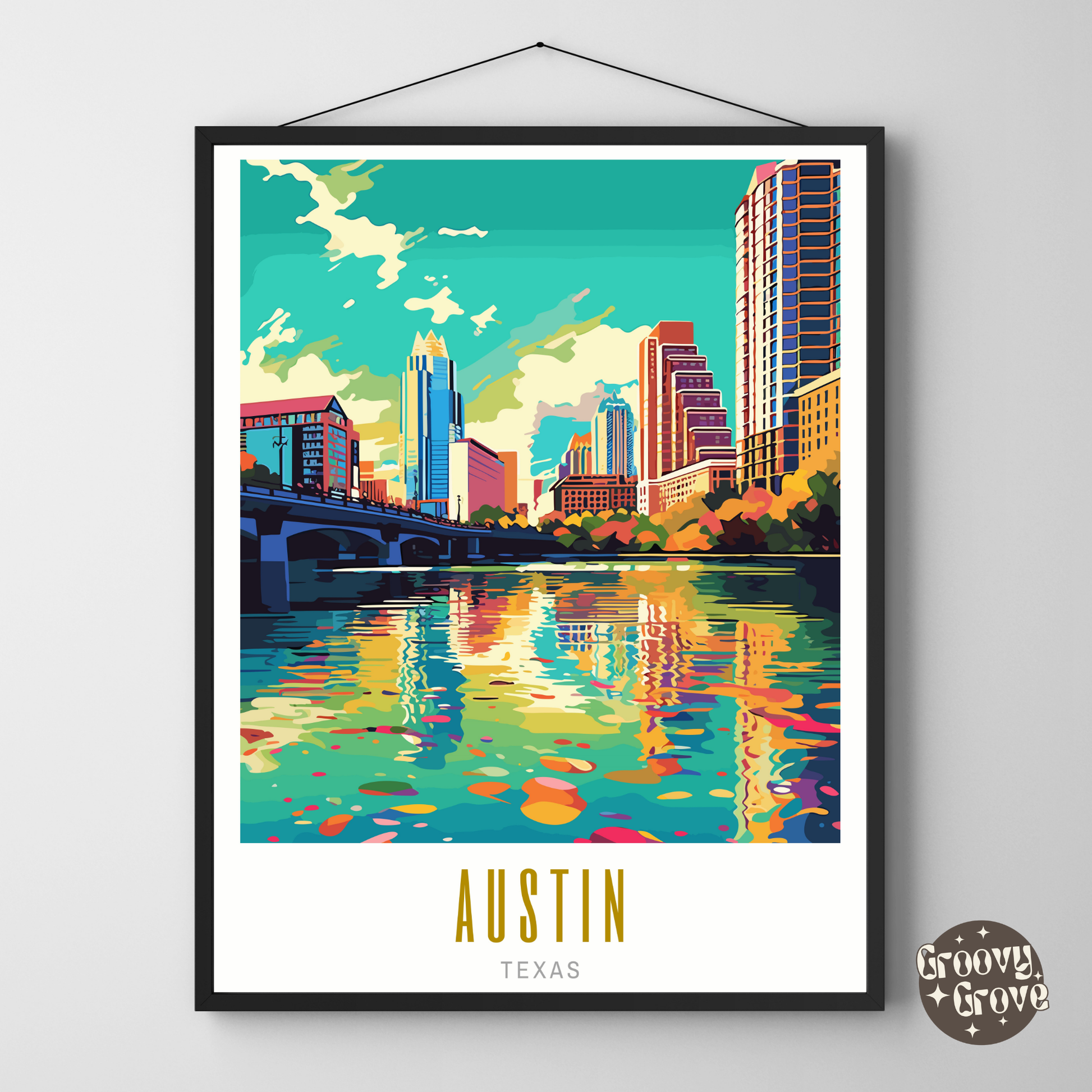 Austin Texas Poster - GroovyGrove