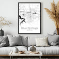 Blue Springs Missouri City Map Poster - GroovyGrove