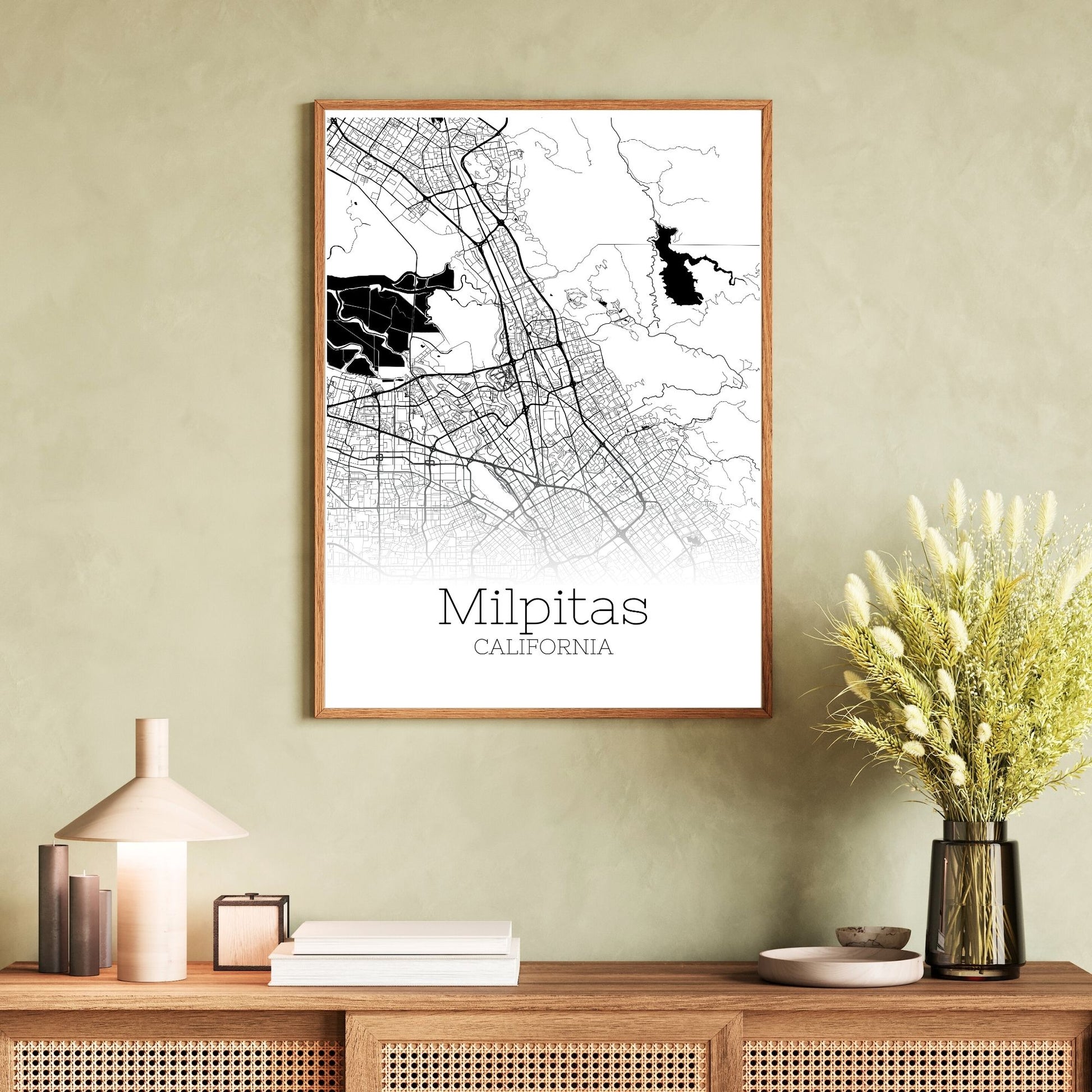 Milpitas California City Map Poster - GroovyGrove