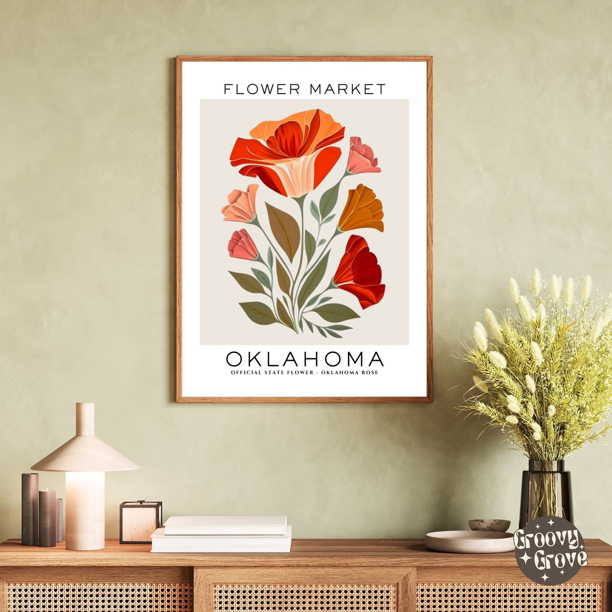 Oklahoma Flower Market Poster - GroovyGrove