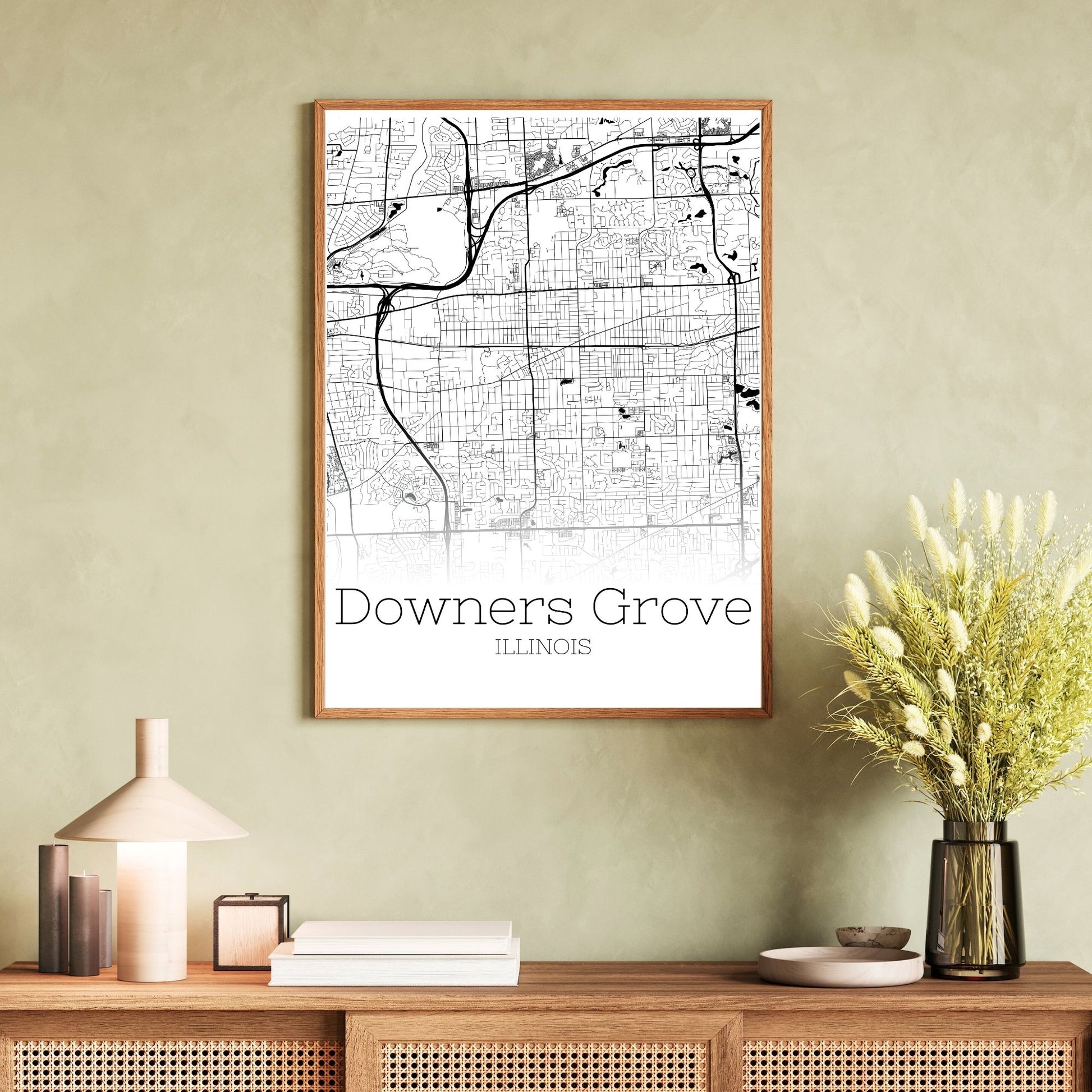 Downers Grove Illinois City Map Poster - GroovyGrove