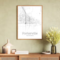 Porterville California City Map Poster - GroovyGrove