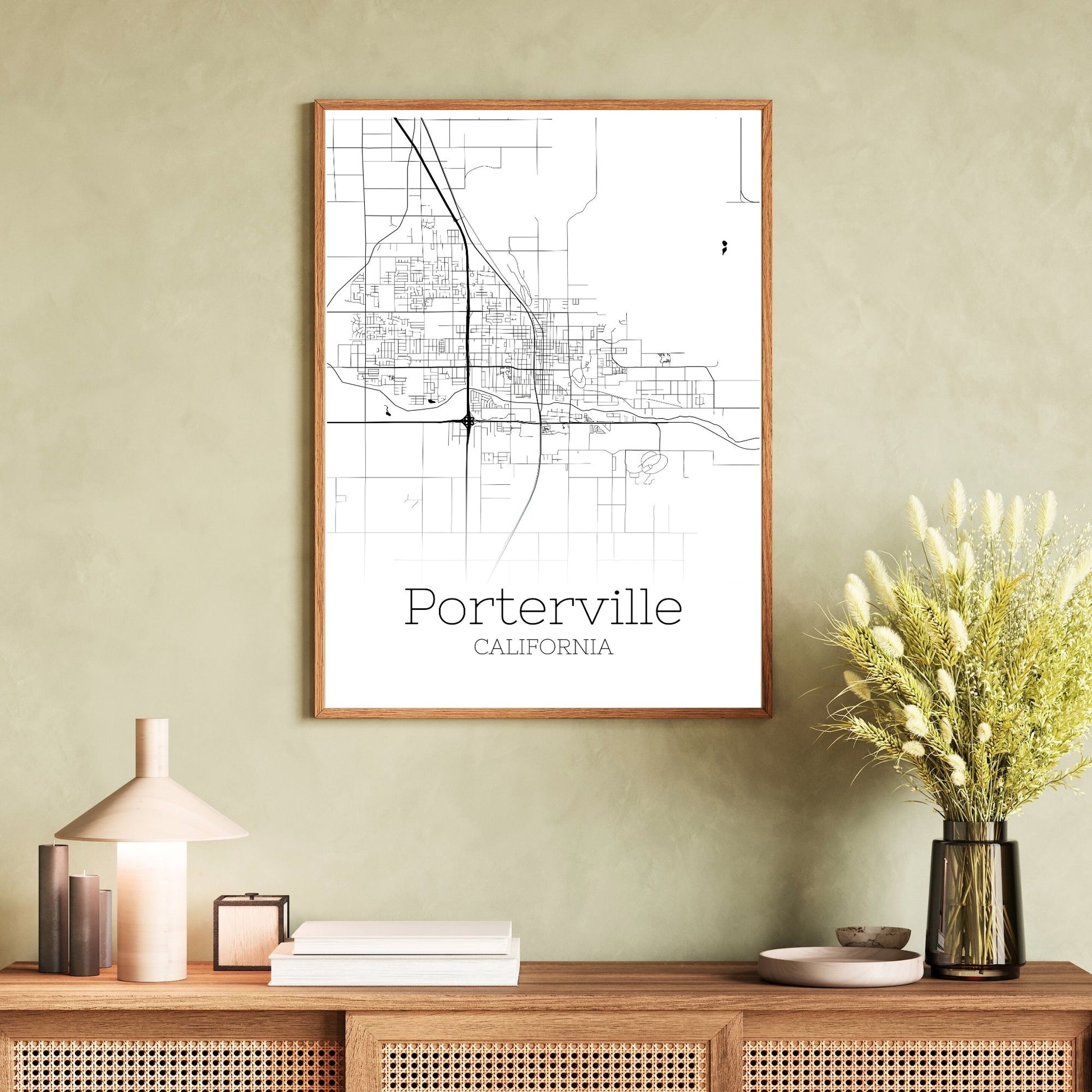 Porterville California City Map Poster - GroovyGrove