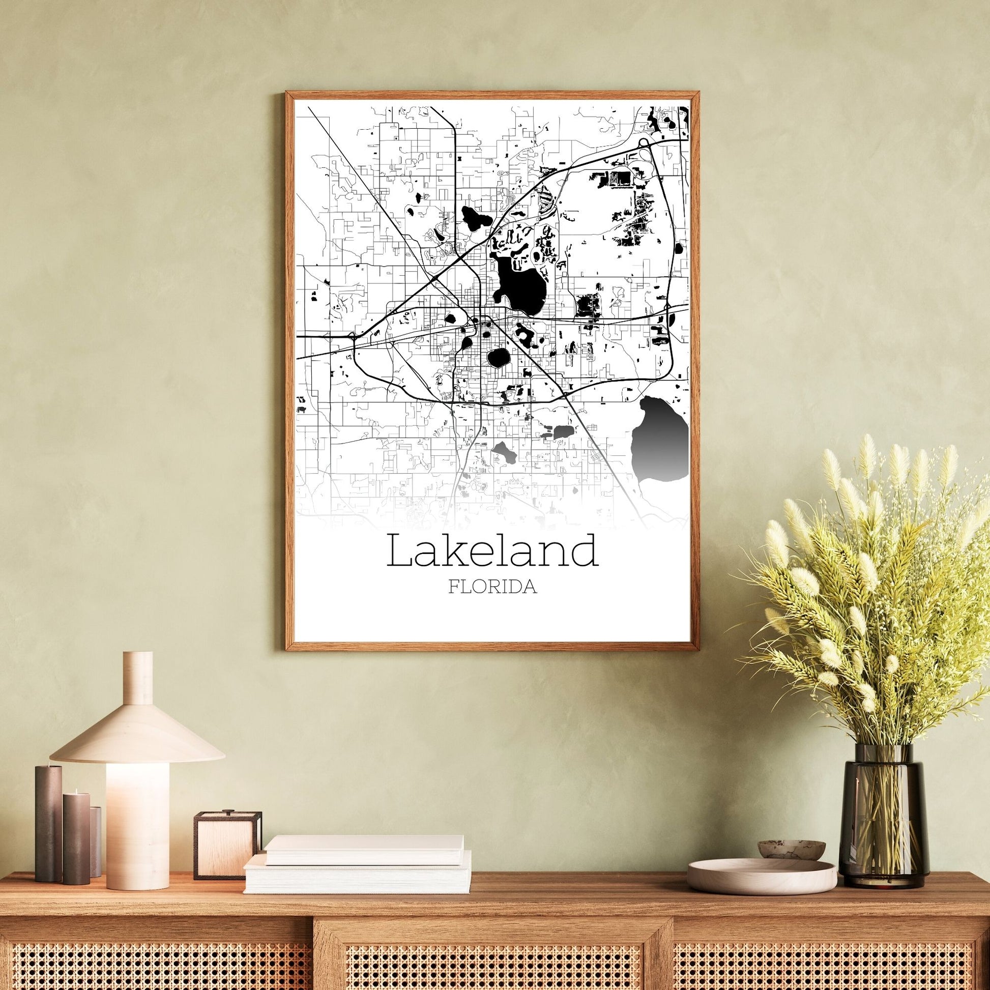 Lakeland Florida City Map Poster - GroovyGrove