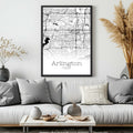 Arlington Texas Illinois City Map Poster - GroovyGrove