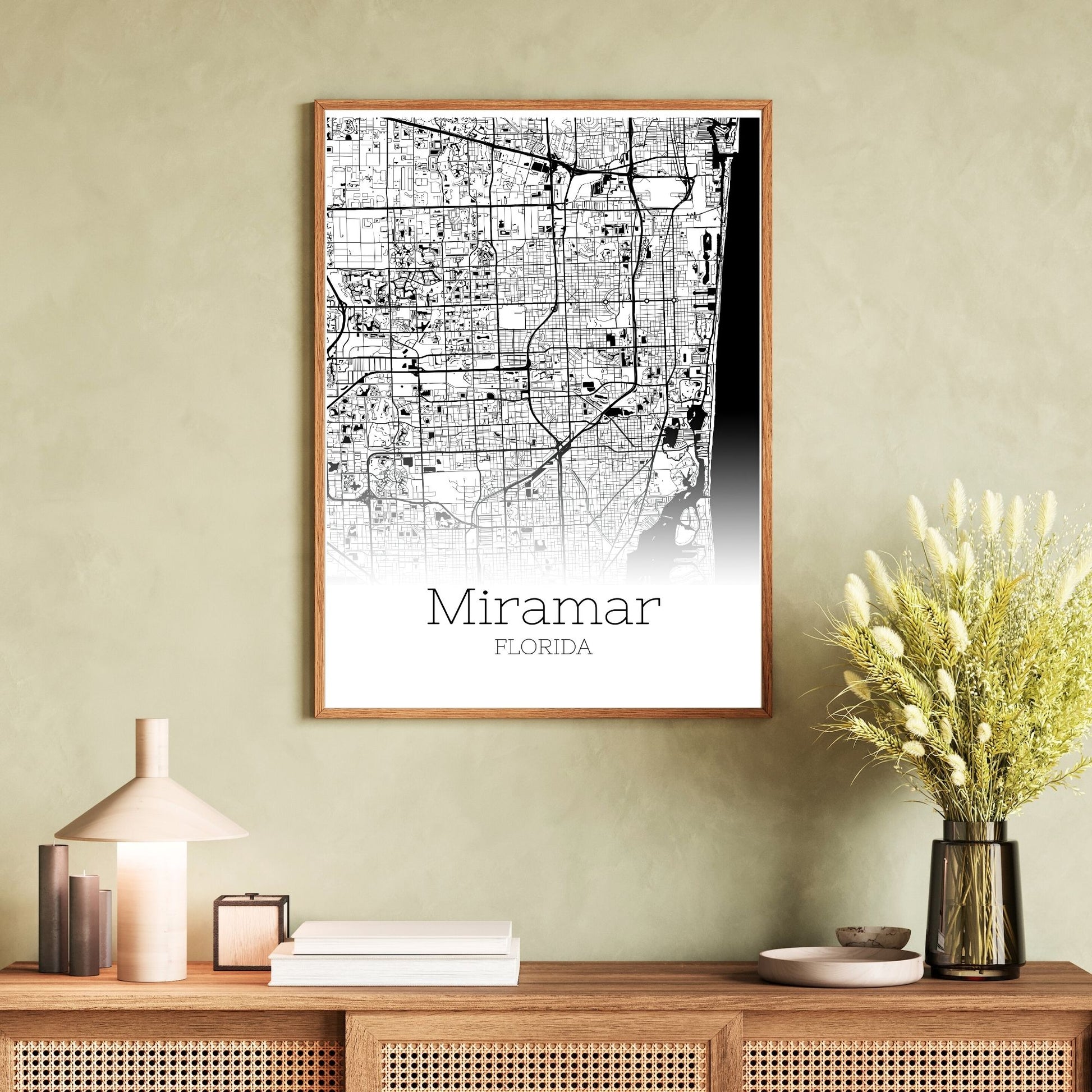 Miramar Florida City Map Poster - GroovyGrove