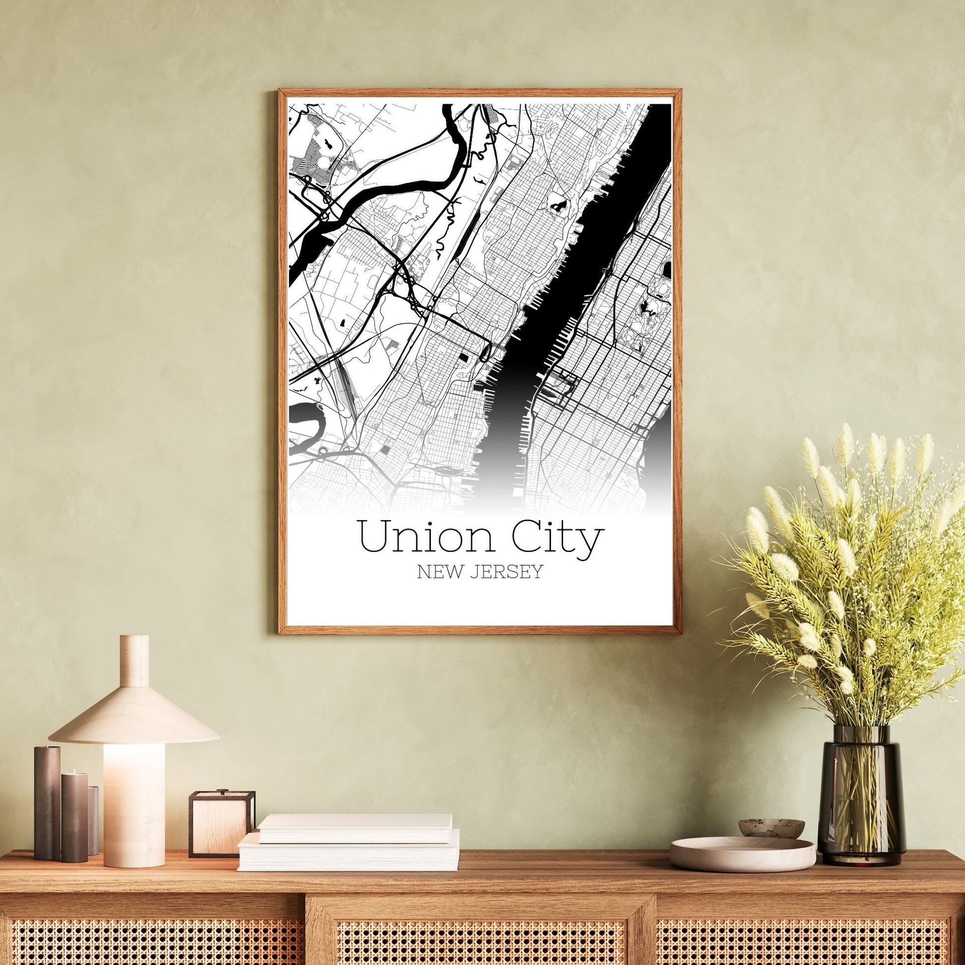 Union City New Jersey Map Poster - GroovyGrove