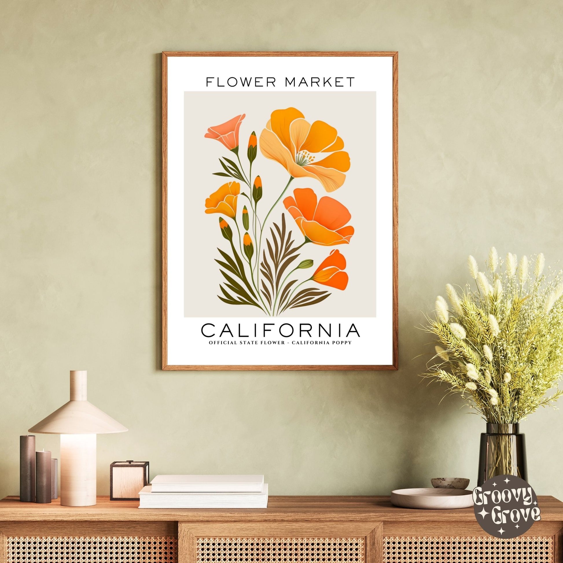 California Flower Market Poster - GroovyGrove