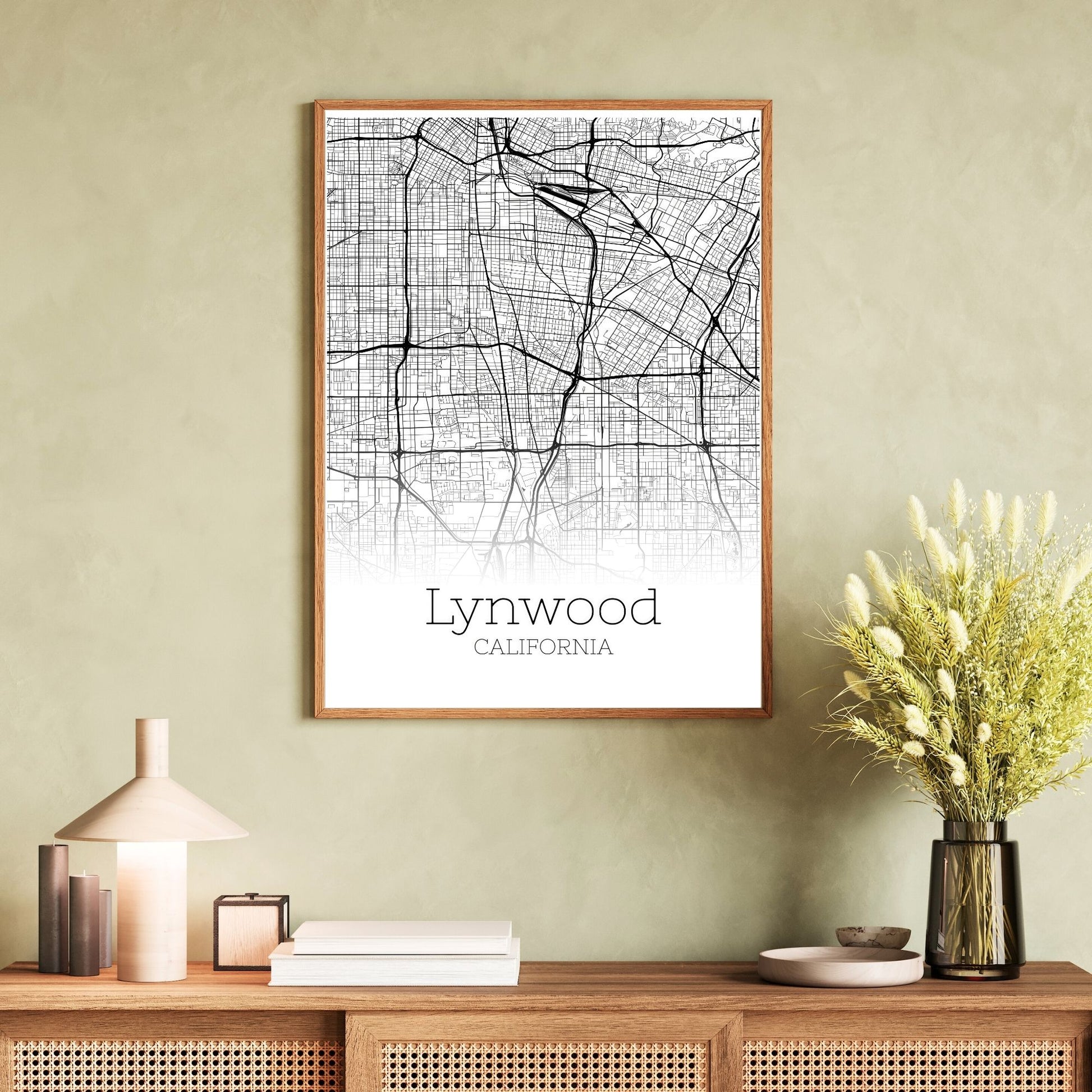 Lynwood California City Map Poster - GroovyGrove