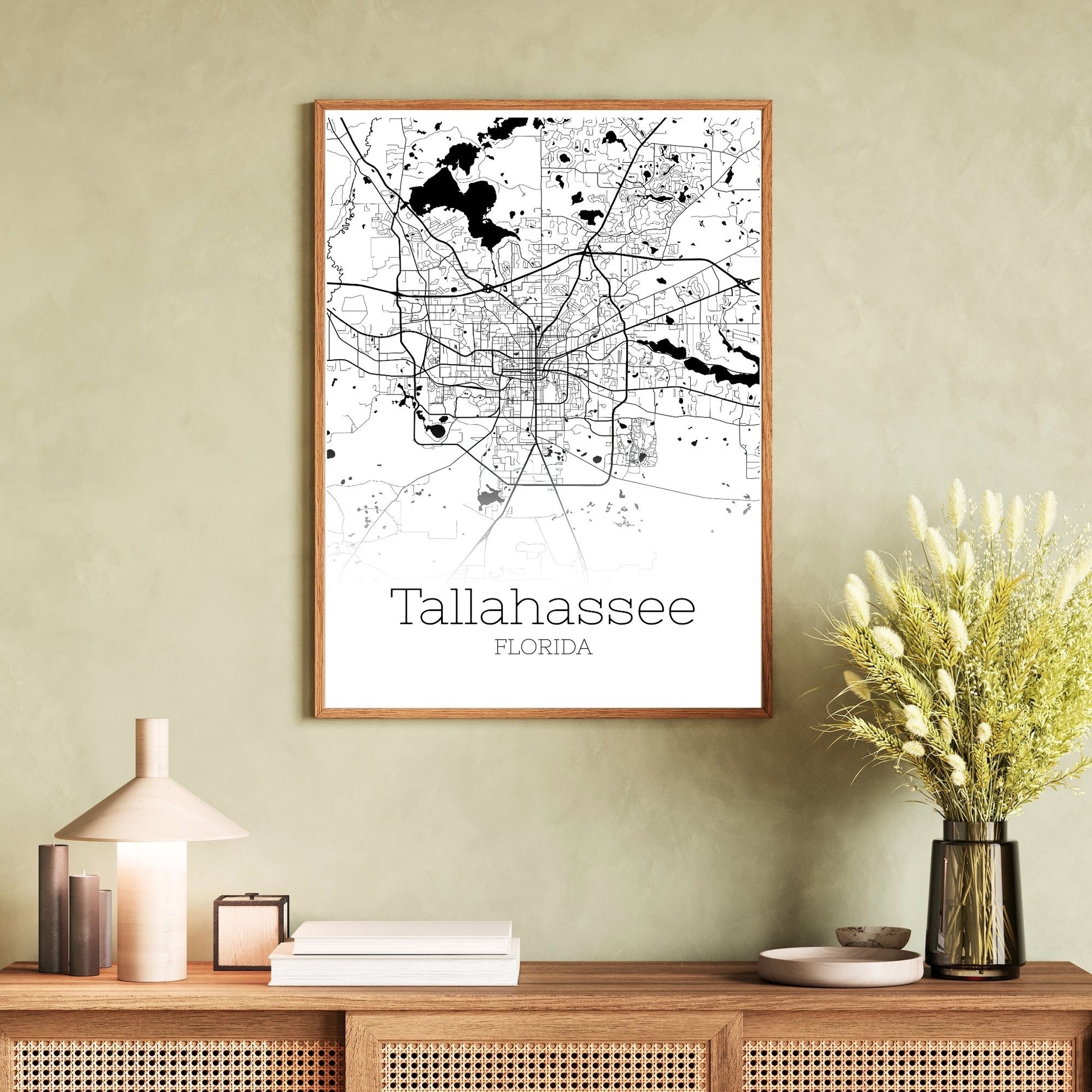 Tallahassee Florida City Map Poster - GroovyGrove