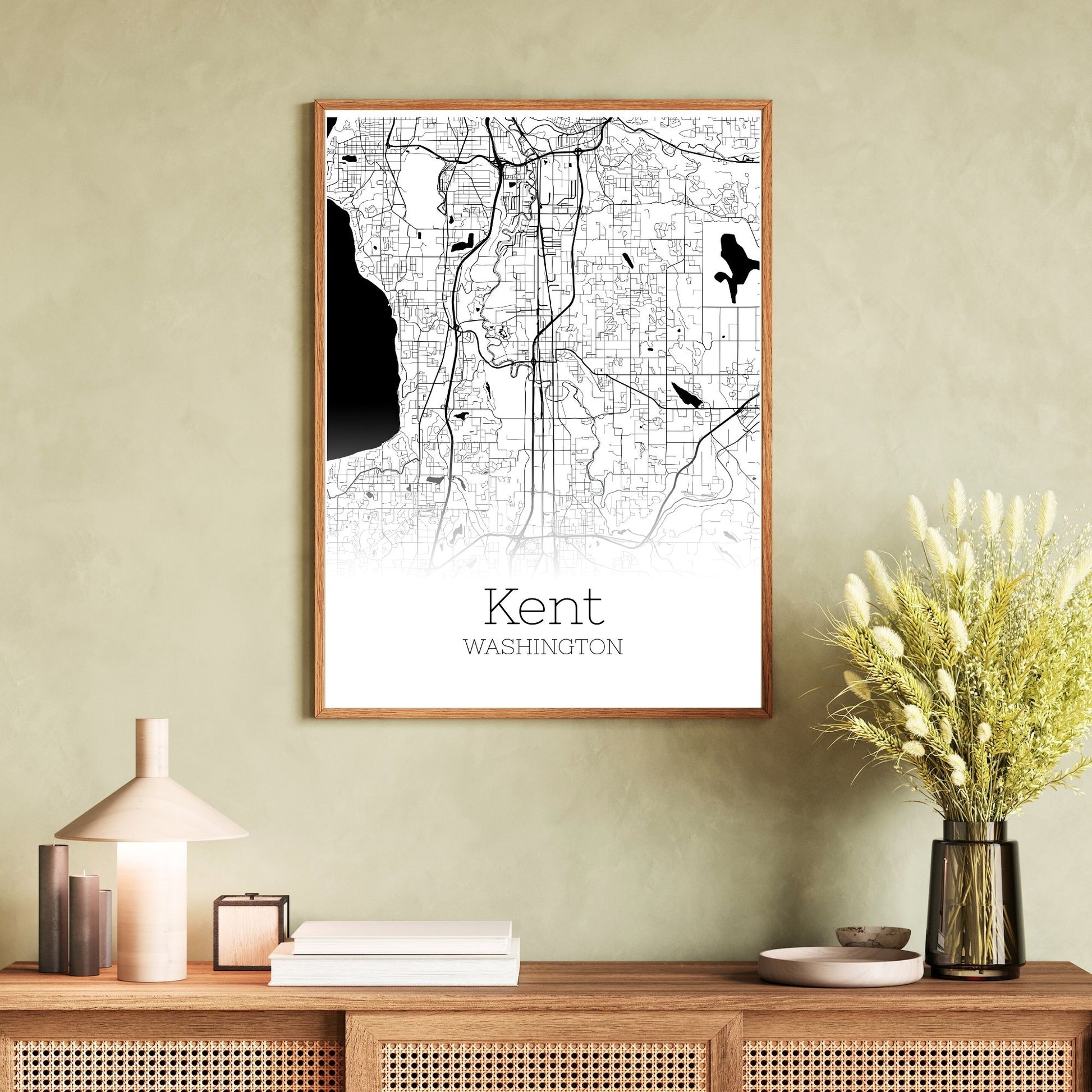 Kent Washington City Map Poster - GroovyGrove