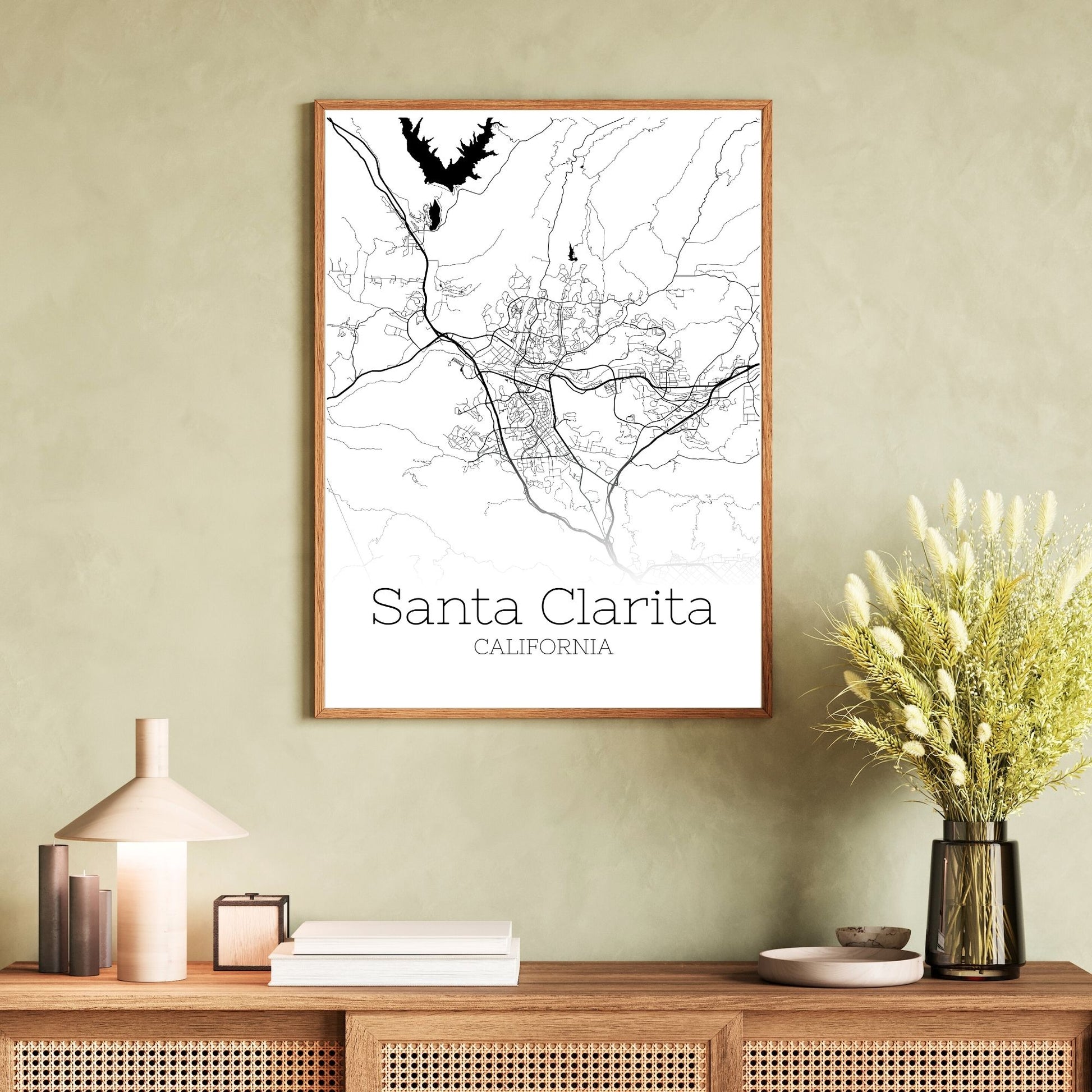 Santa Clarita California City Map Poster - GroovyGrove