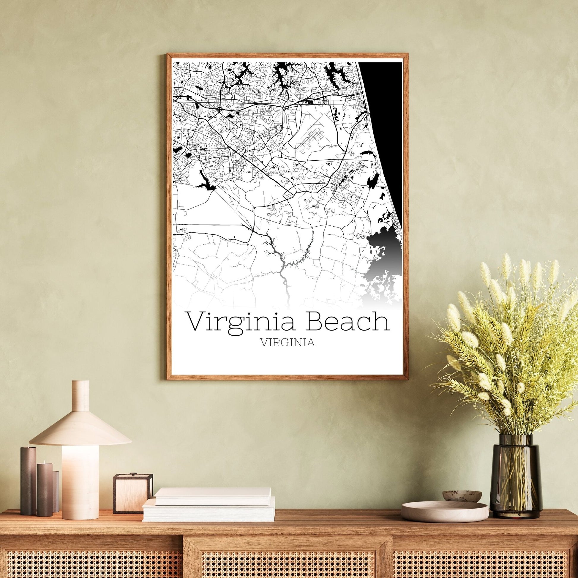 Virginia Beach Virginia City Map Poster - GroovyGrove