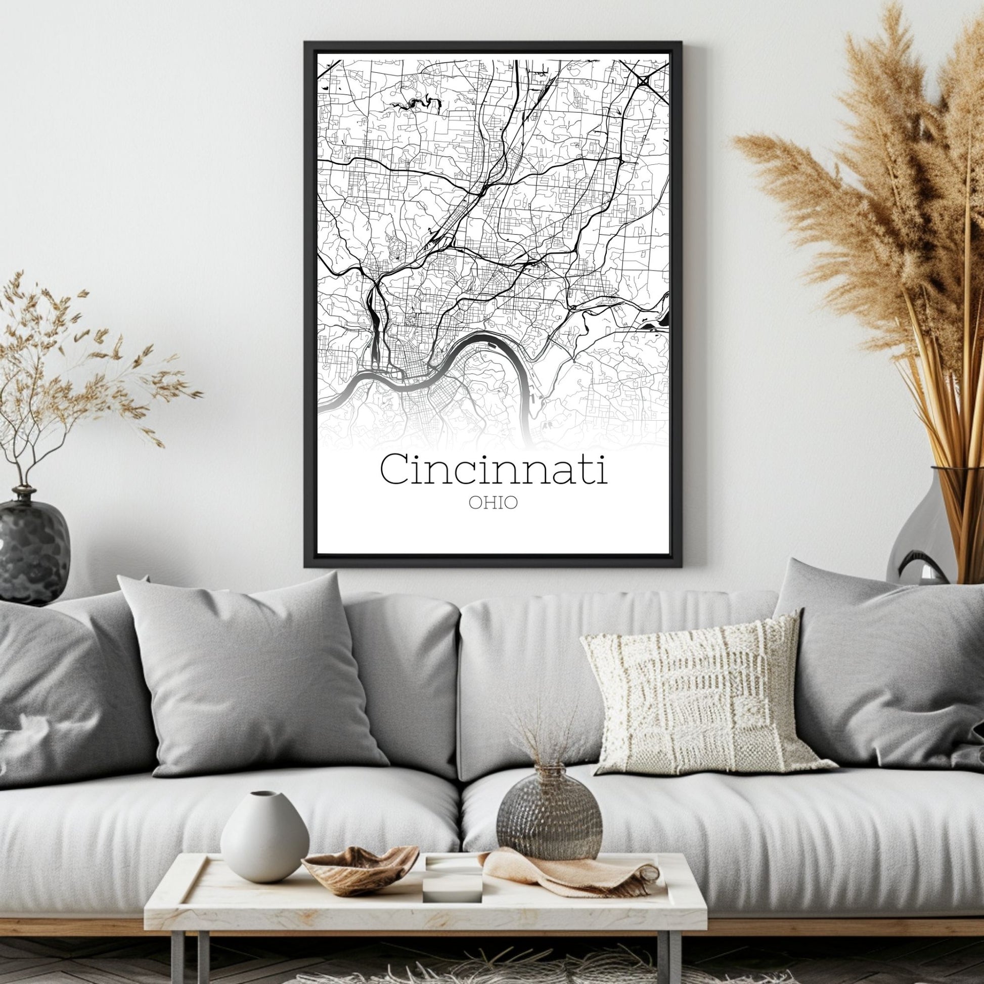 Cincinnati Ohio City Map Poster - GroovyGrove