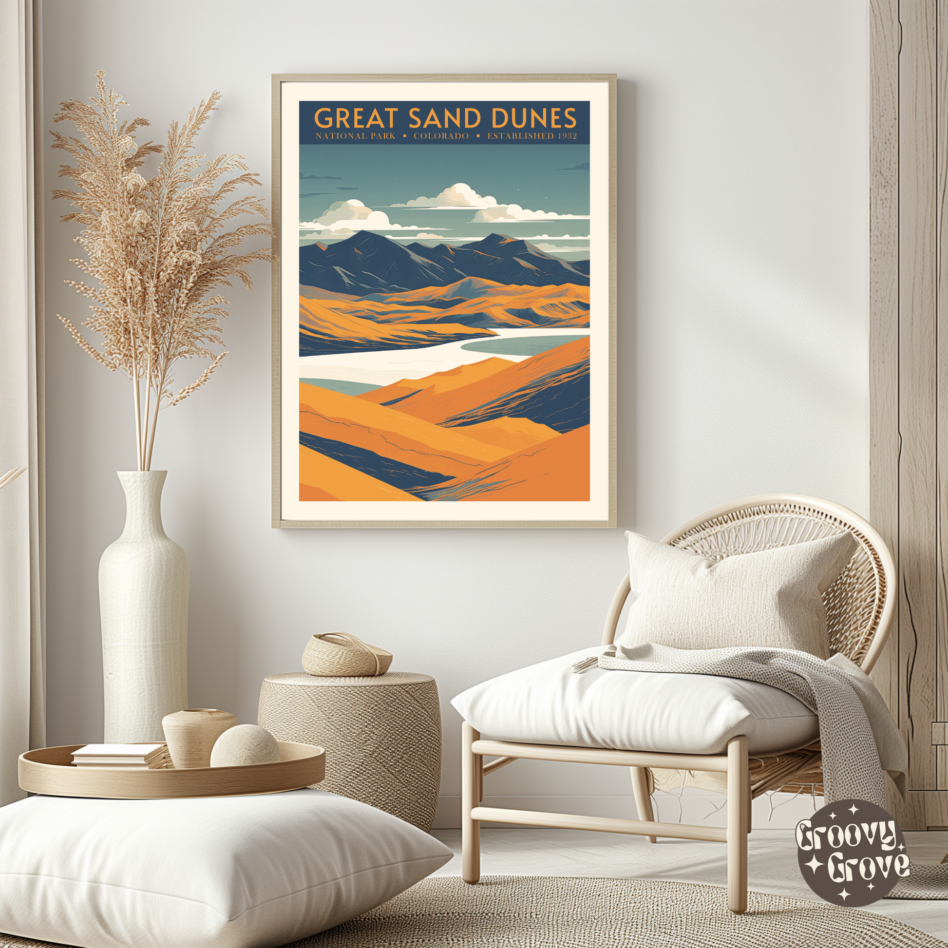 Great Sand Dunes National Park Vintage Poster - GroovyGrove