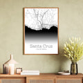 Santa Cruz California City Map Poster - GroovyGrove