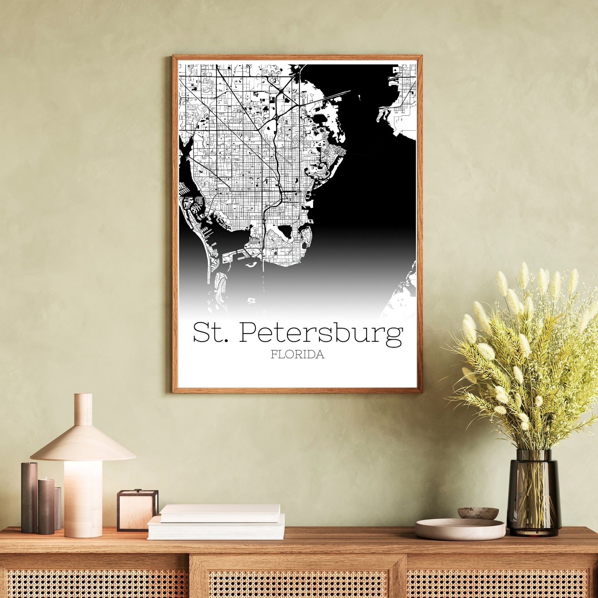 St. Petersburg Florida City Map Poster - GroovyGrove