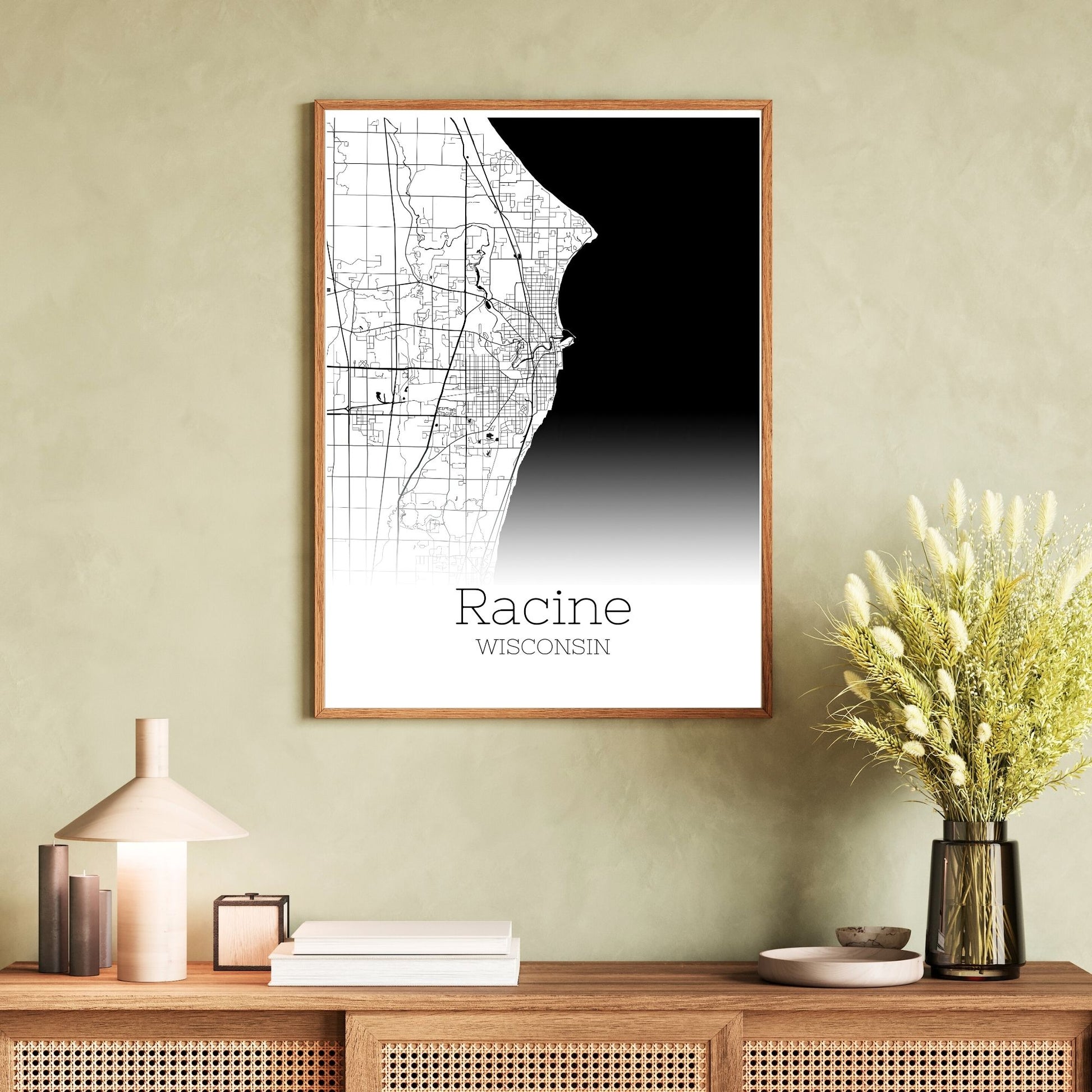 Racine Wisconsin City Map Poster - GroovyGrove