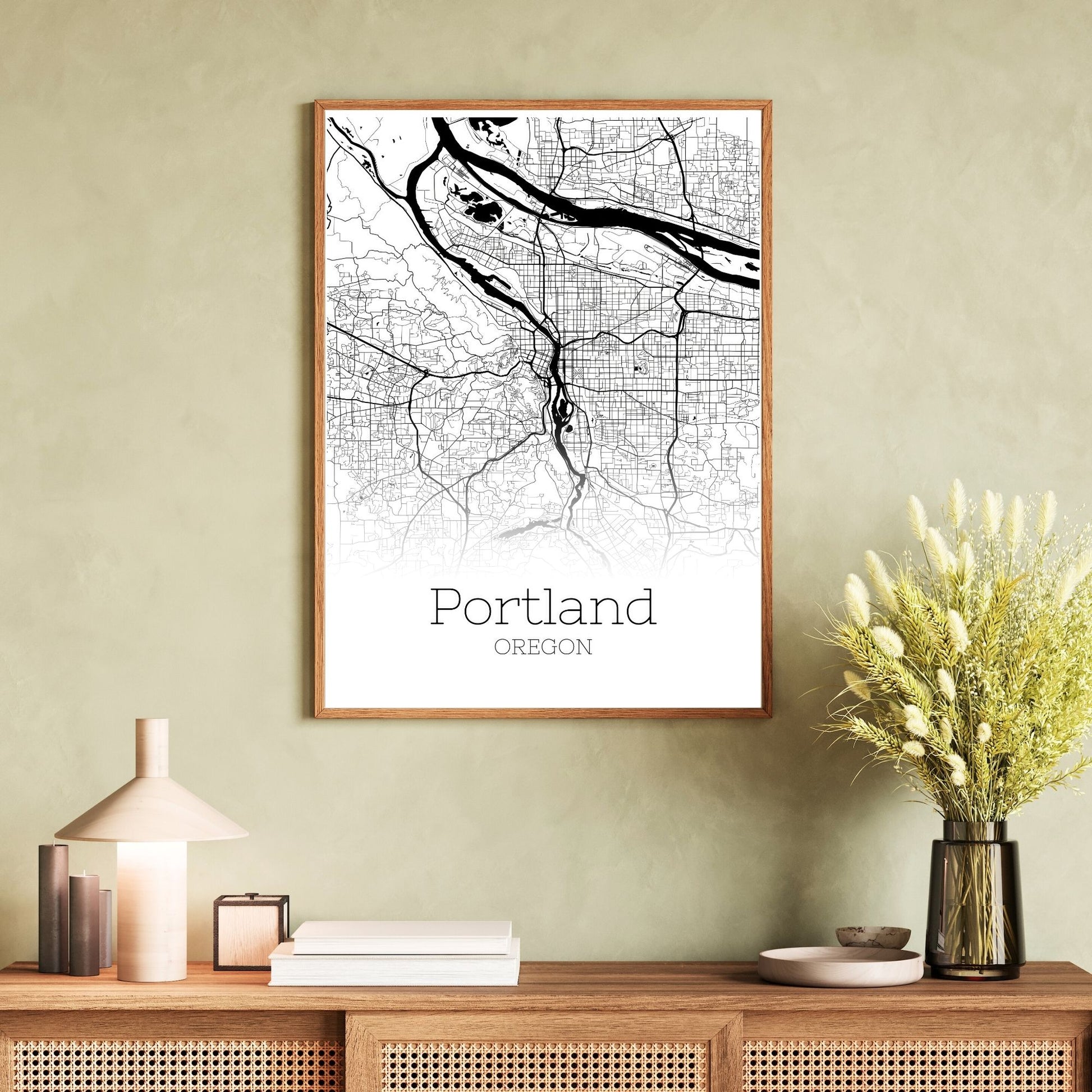 Portland Oregon City Map Poster - GroovyGrove