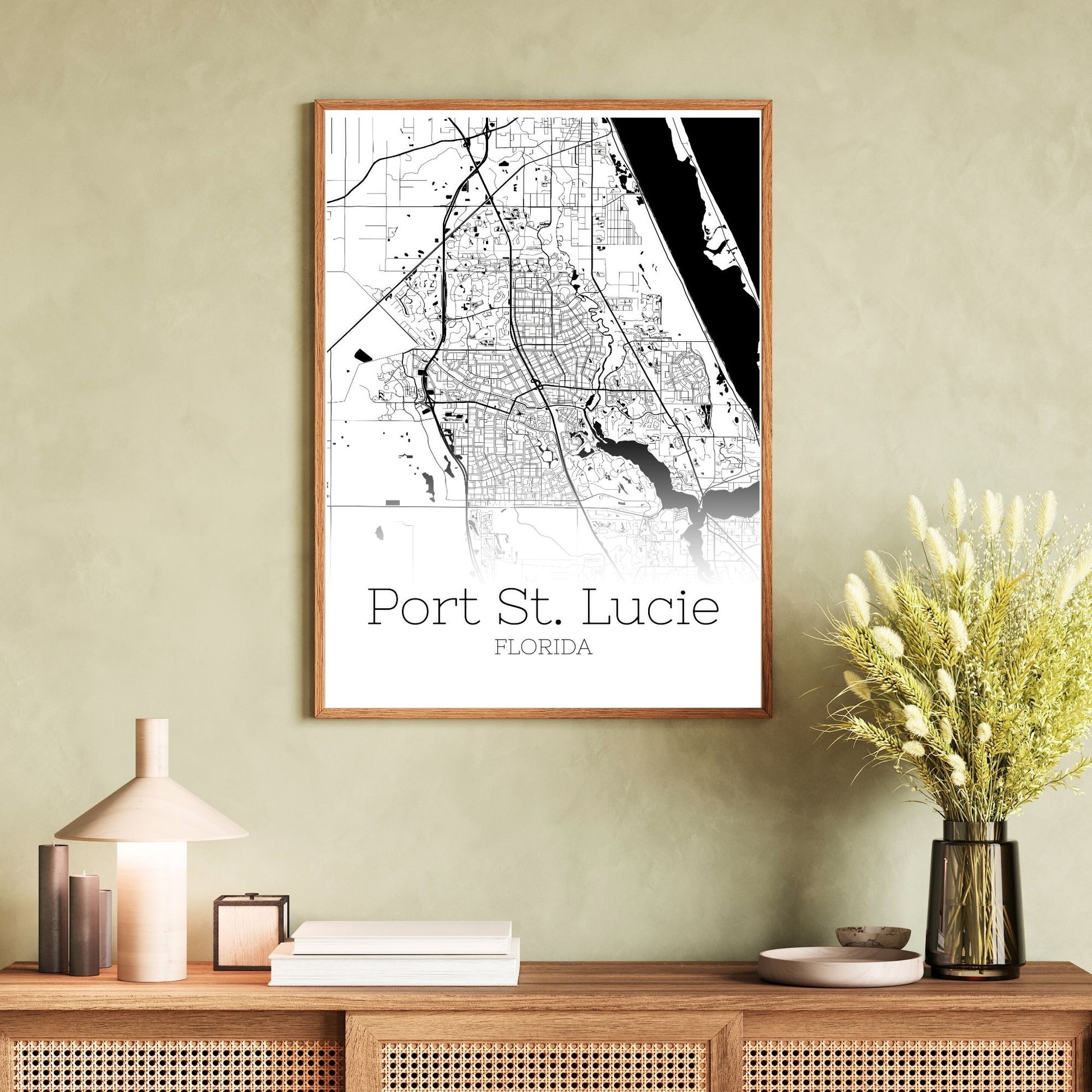 Port St. Lucie Florida City Map Poster - GroovyGrove