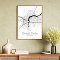 Great Falls Montana City Map Poster - GroovyGrove