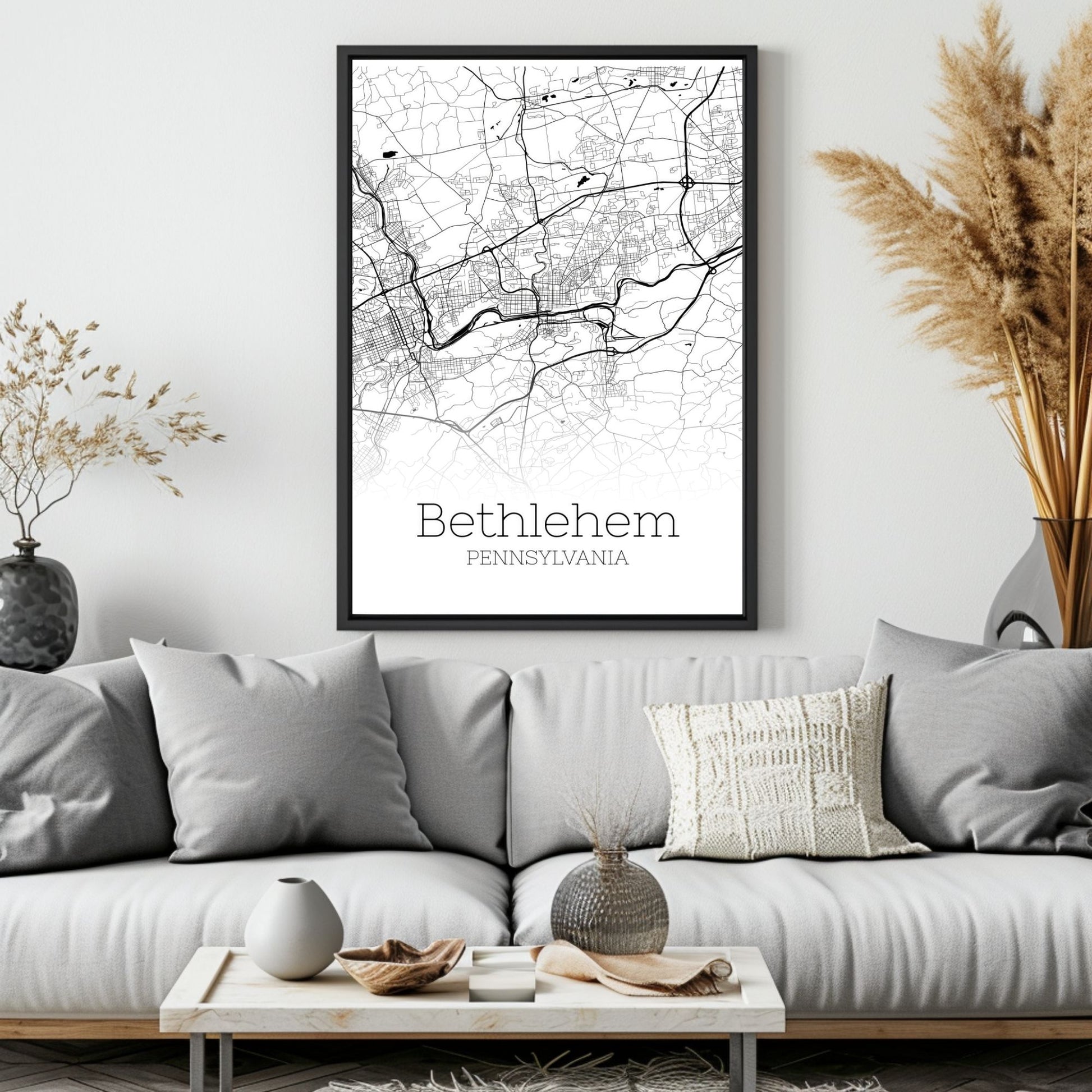 Bethlehem Pennsylvania City Map Poster - GroovyGrove