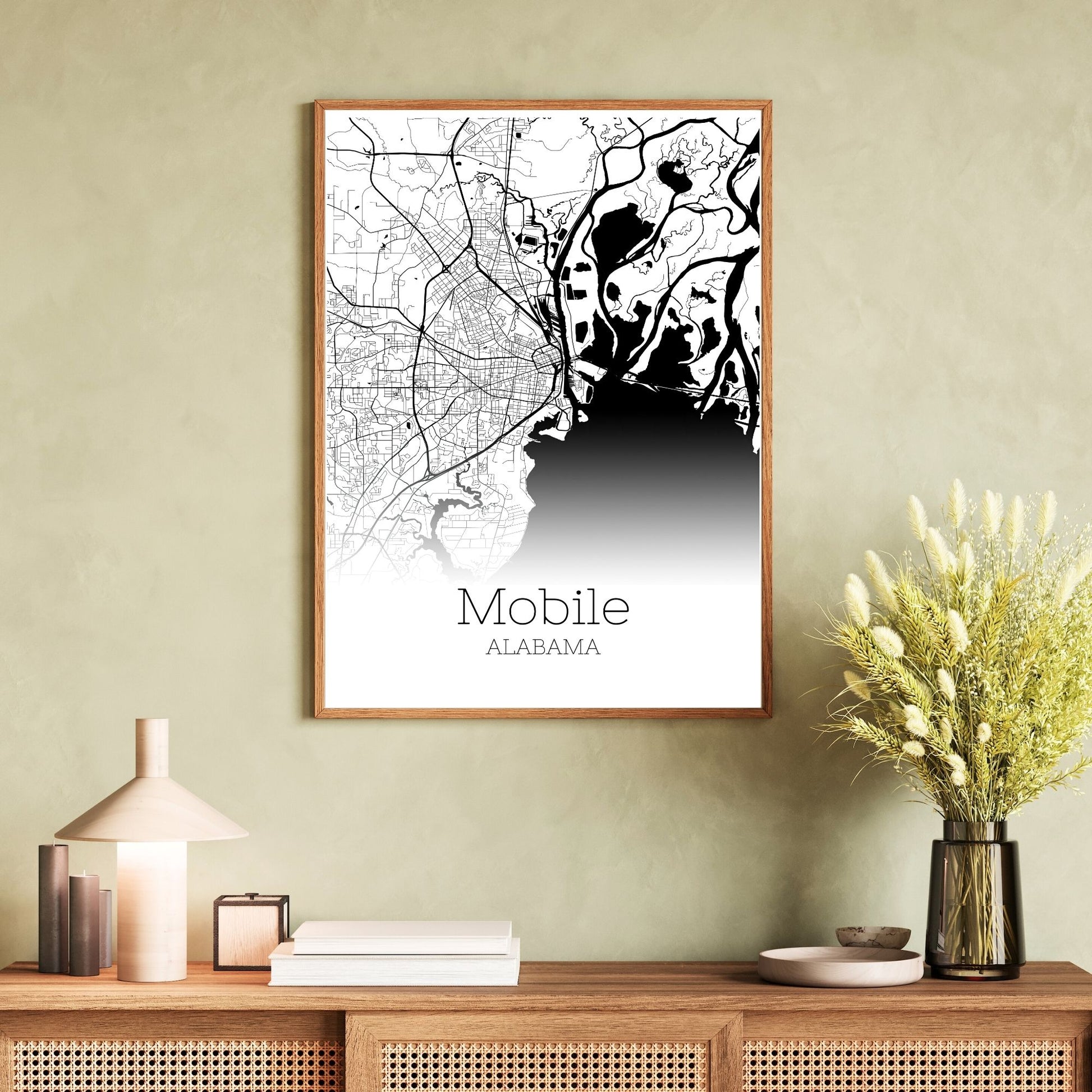 Mobile Alabama City Map Poster - GroovyGrove