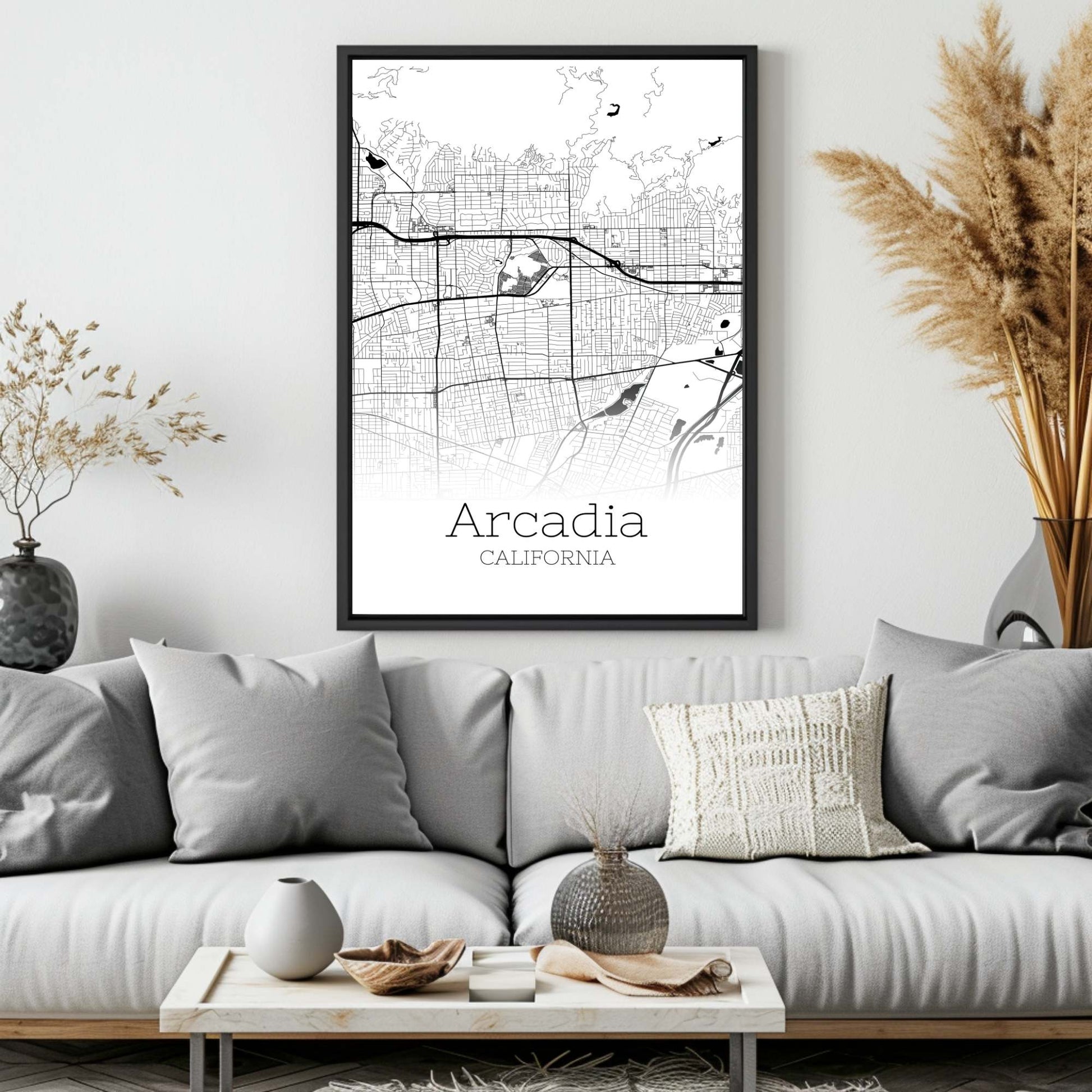 Arcadia California City Map Poster - GroovyGrove