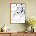 West Sacramento California City Map Poster - GroovyGrove