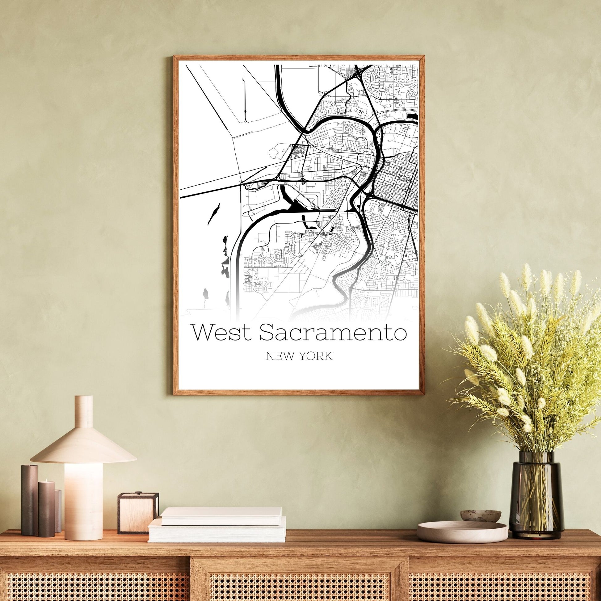 West Sacramento California City Map Poster - GroovyGrove