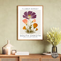 South Dakota Flower Market Poster - GroovyGrove