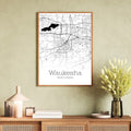 Waukesha Wisconsin City Map Poster - GroovyGrove