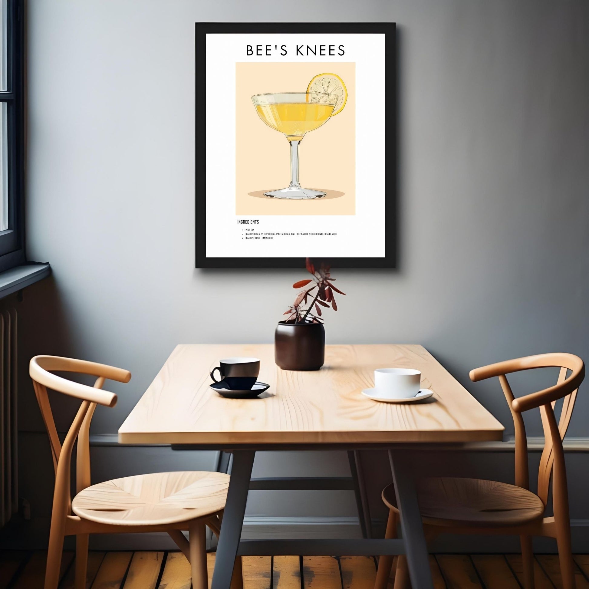 Bee's Knees Retro Cocktail Poster - GroovyGrove