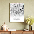 Houston Texas City Map Poster - GroovyGrove