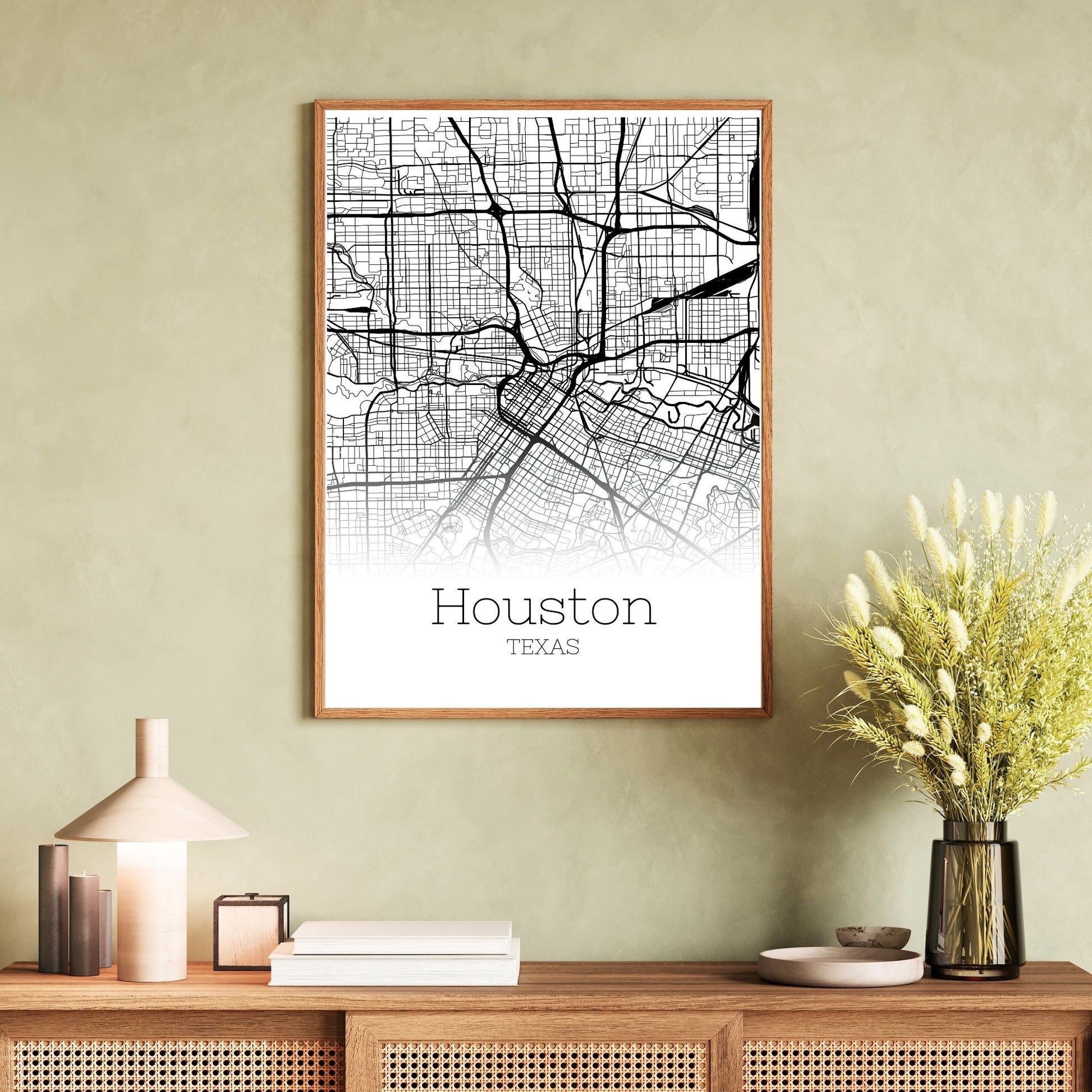 Houston Texas City Map Poster - GroovyGrove