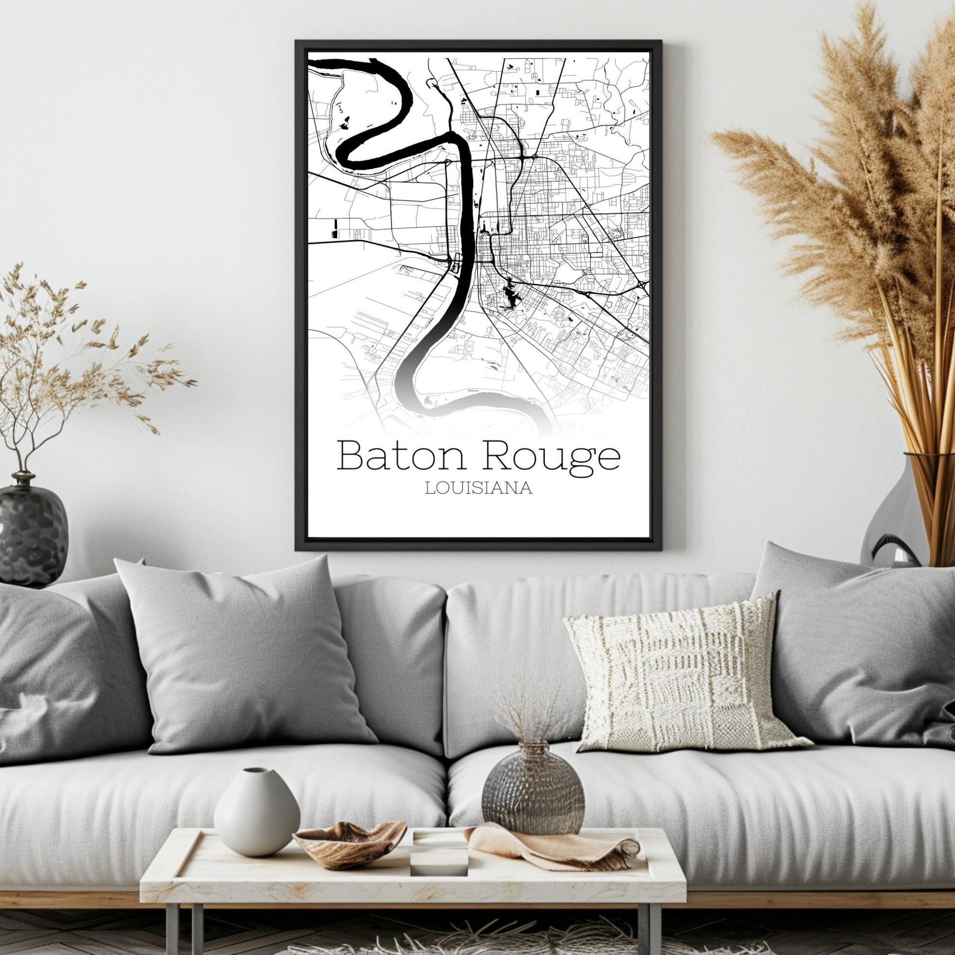 Baton Rouge Louisiana City Map Poster - GroovyGrove