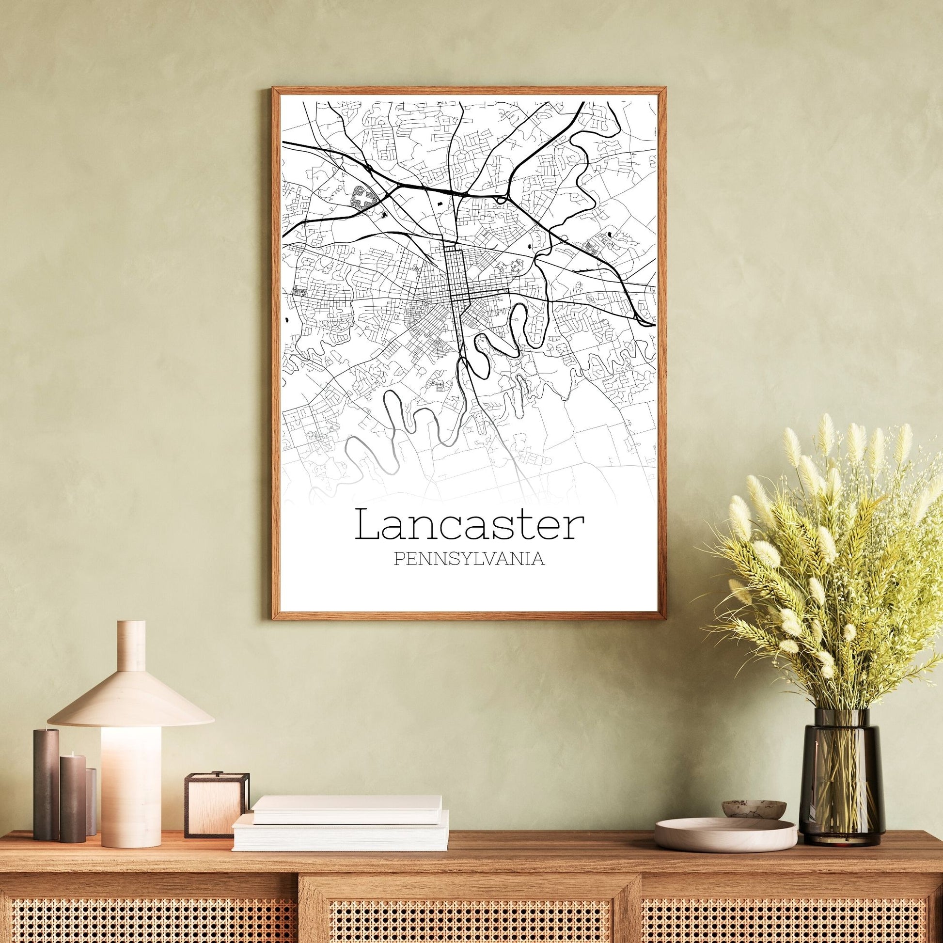 Lancaster Pennsylvania City Map Poster - GroovyGrove